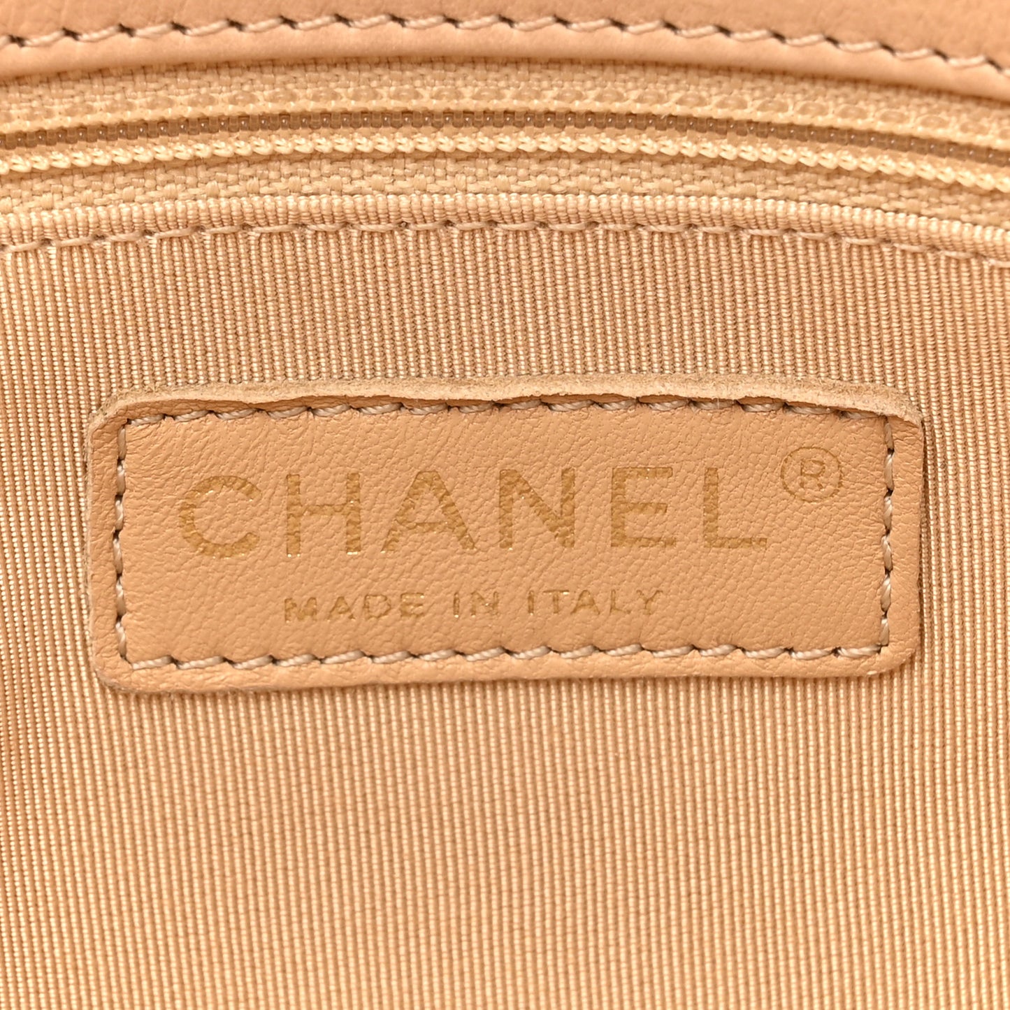 Calfskin Quilted Large CC Crown Tote Beige