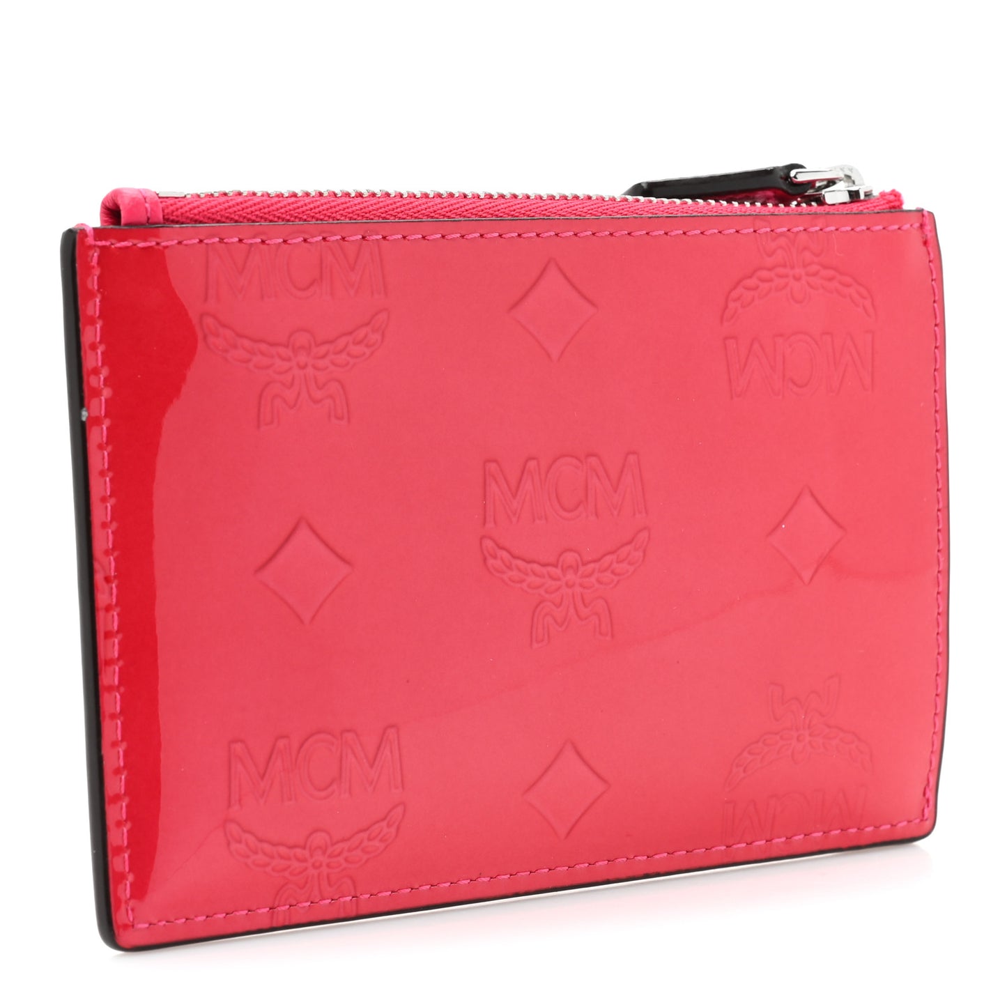 Patent Monogram Key Pouch Red