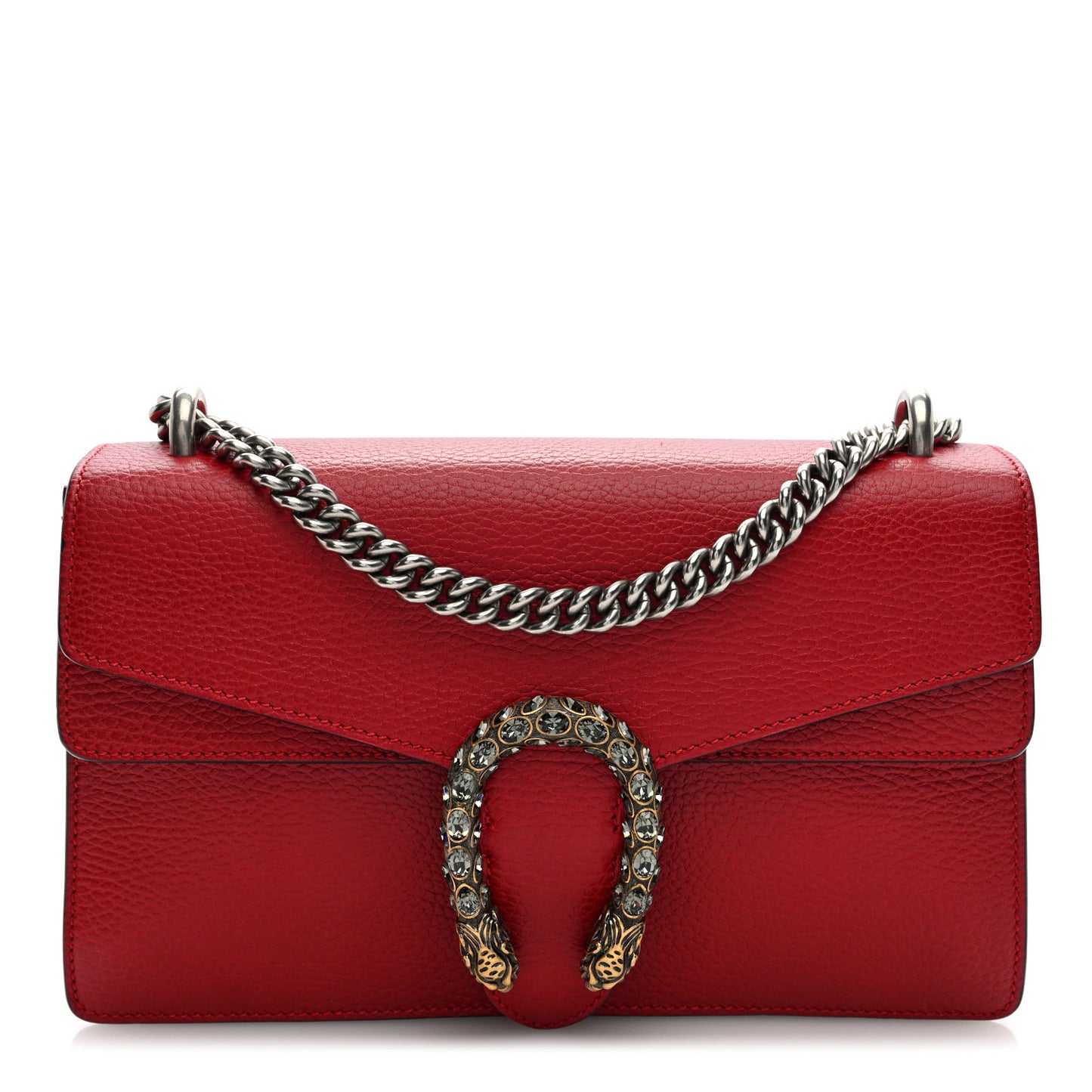 Dollar Calfskin Swarovski Crystal Small Dionysus Shoulder Bag Hibiscus Red