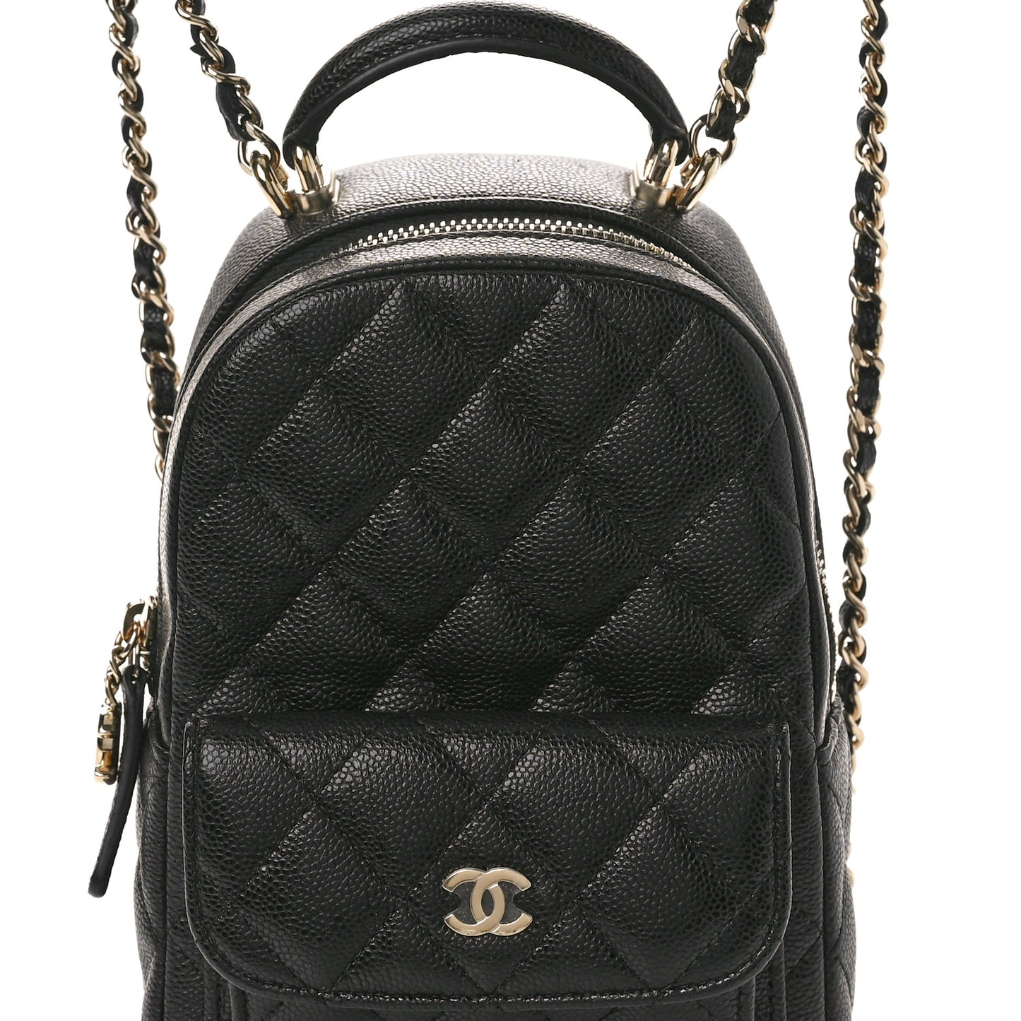 Caviar Quilted CC Mini Classic Backpack Black