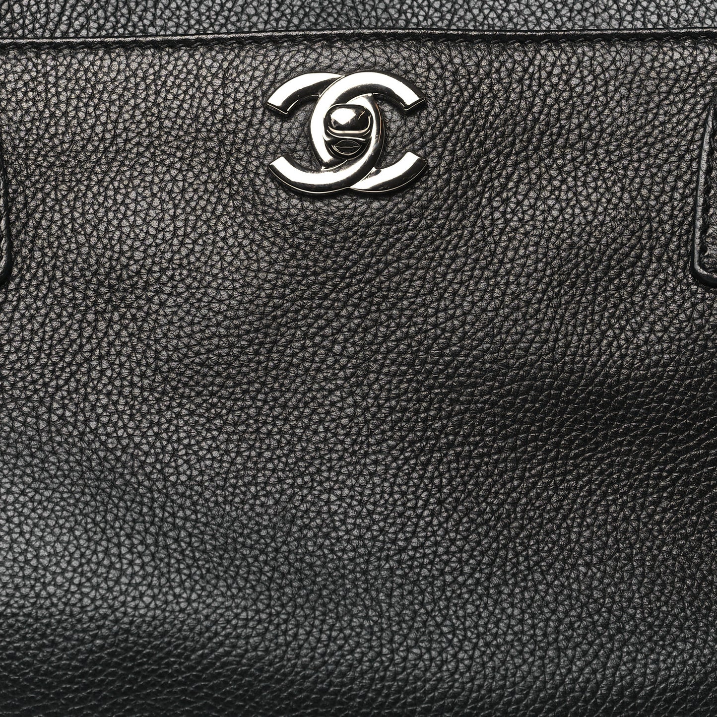 Calfskin Cerf Executive Shopper Tote Black