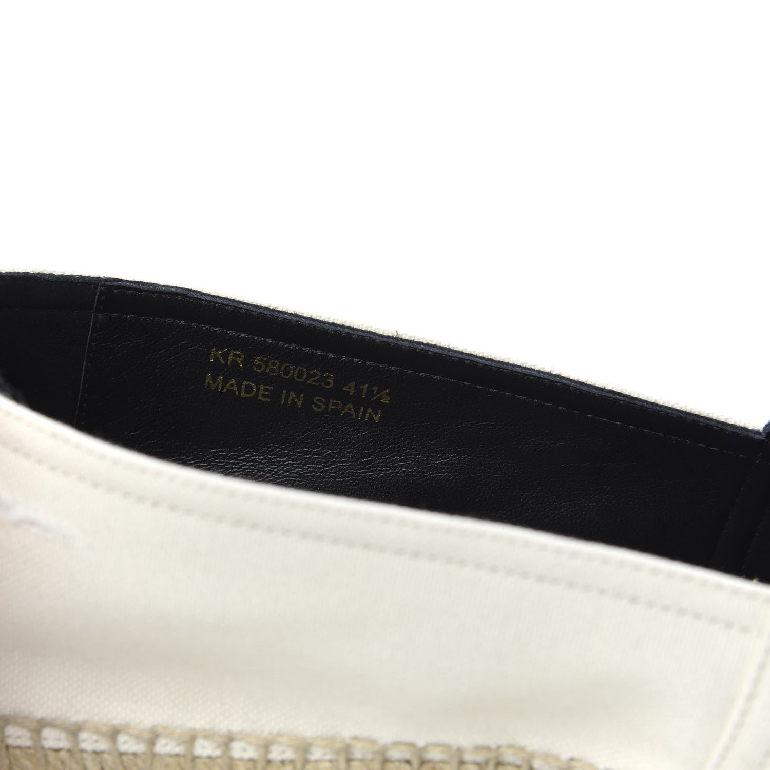 Saint Laurent Canvas Elba Logo Embroidered Espadrilles 41.5 Panna 7 of 9