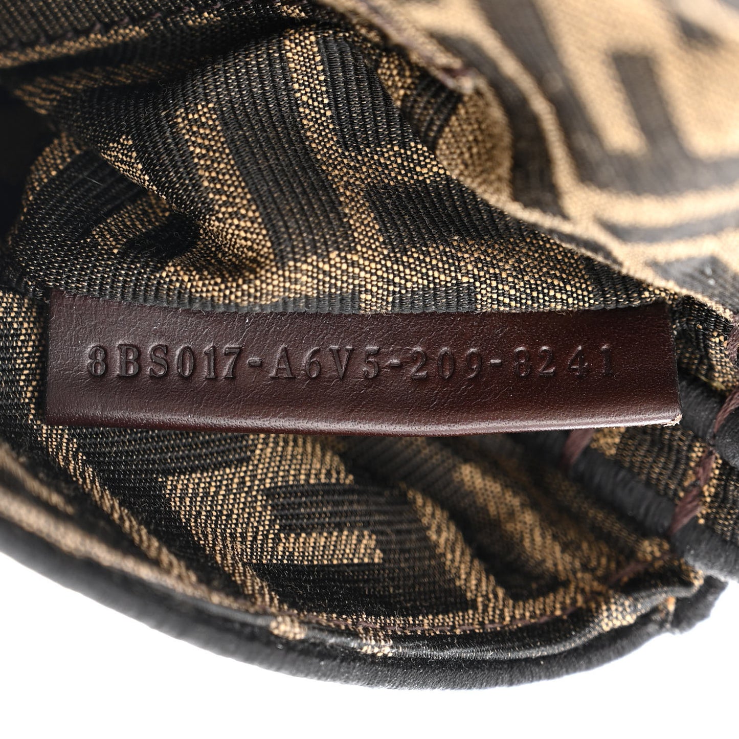 Fabric Jacquard FF 1974 Mini Baguette Tobacco Moro Black