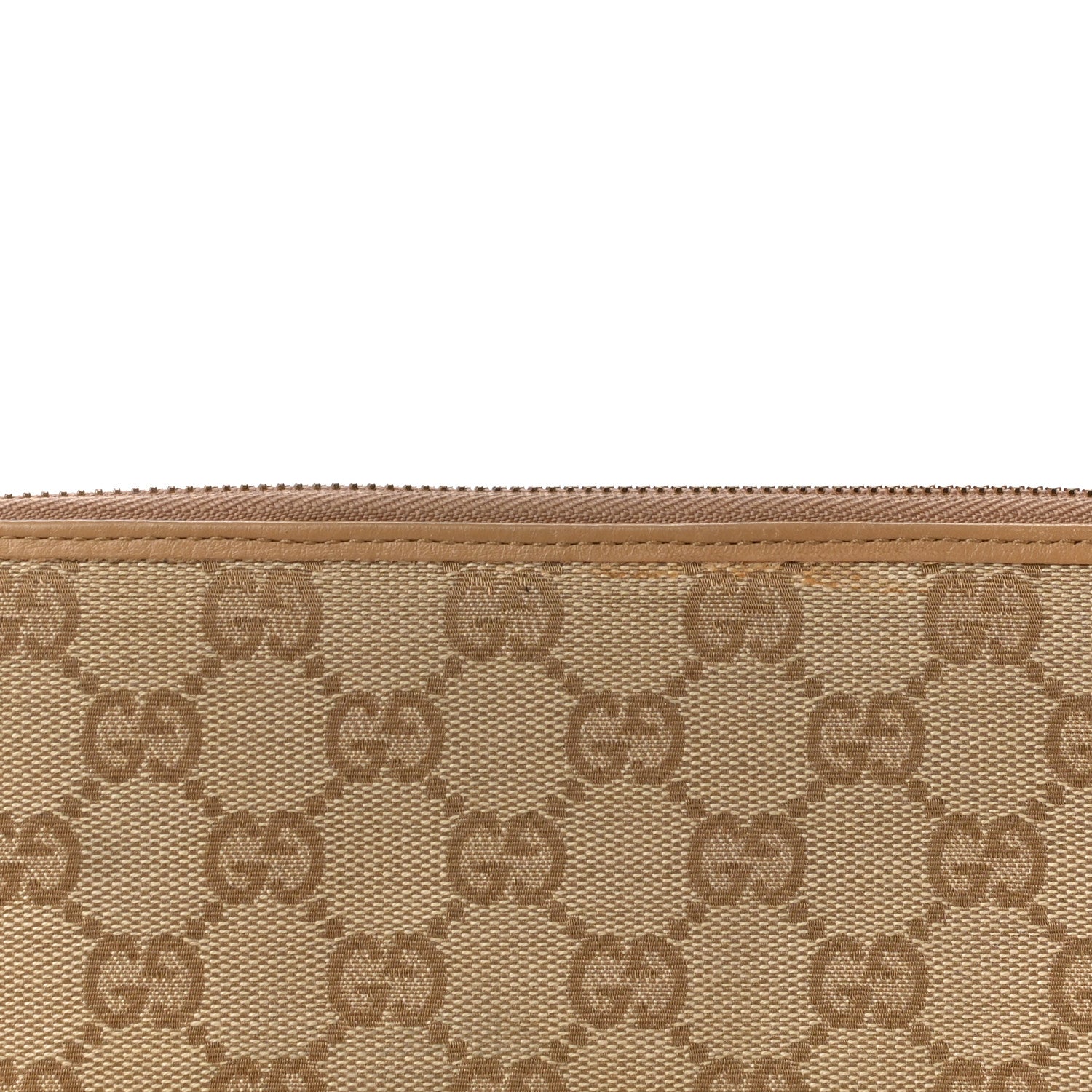 Gucci Calfskin Monogram Zip Around Wallet Tan 7 of 10