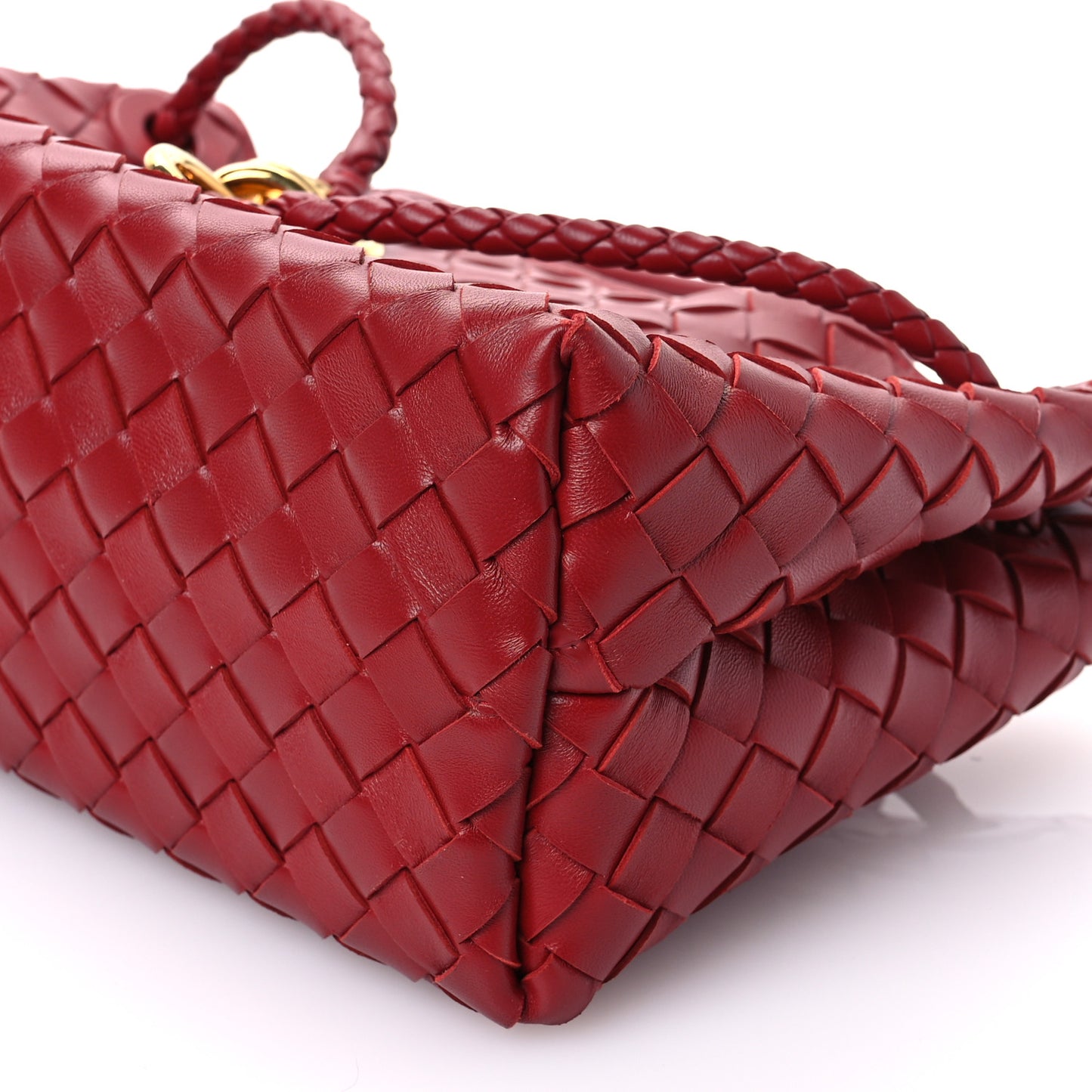 Nappa Intrecciato Small East West Andiamo Shoulder Bag Rosewood