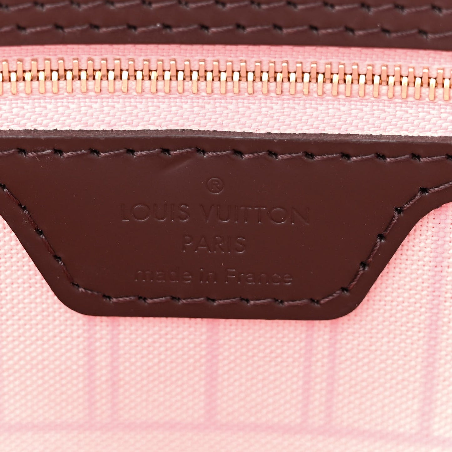 LOUIS VUITTON Damier Ebene Neo Neverfull MM Rose Ballerine