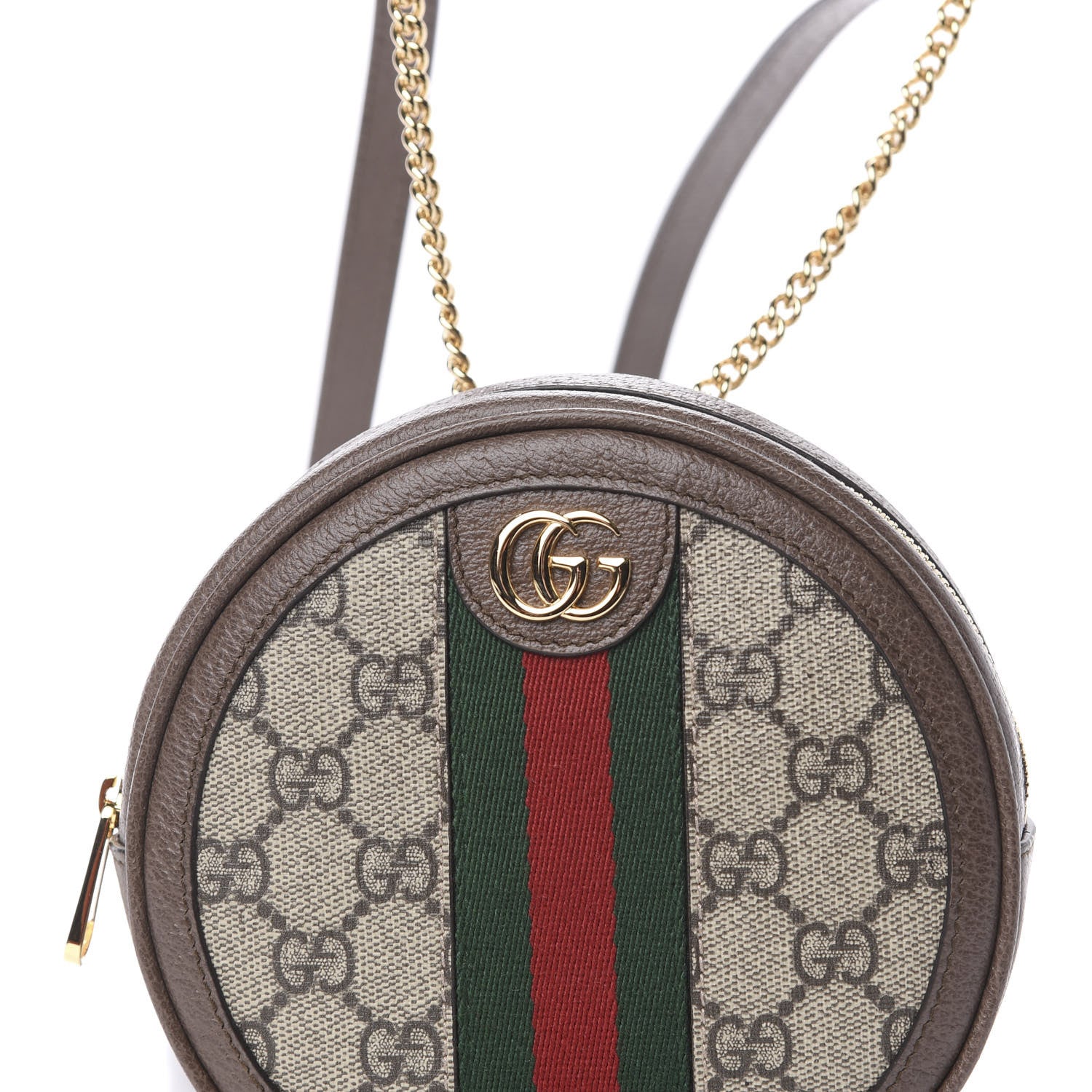 Gucci GG Supreme Monogram Web Mini Ophidia Round Backpack Brown 8 of 9