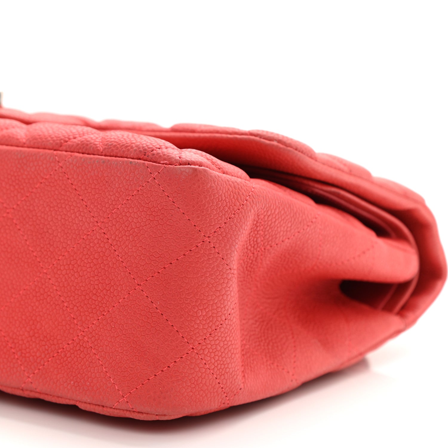 Chanel Iridescent Caviar Quilted Jumbo Double Flap Red 9 of 9
