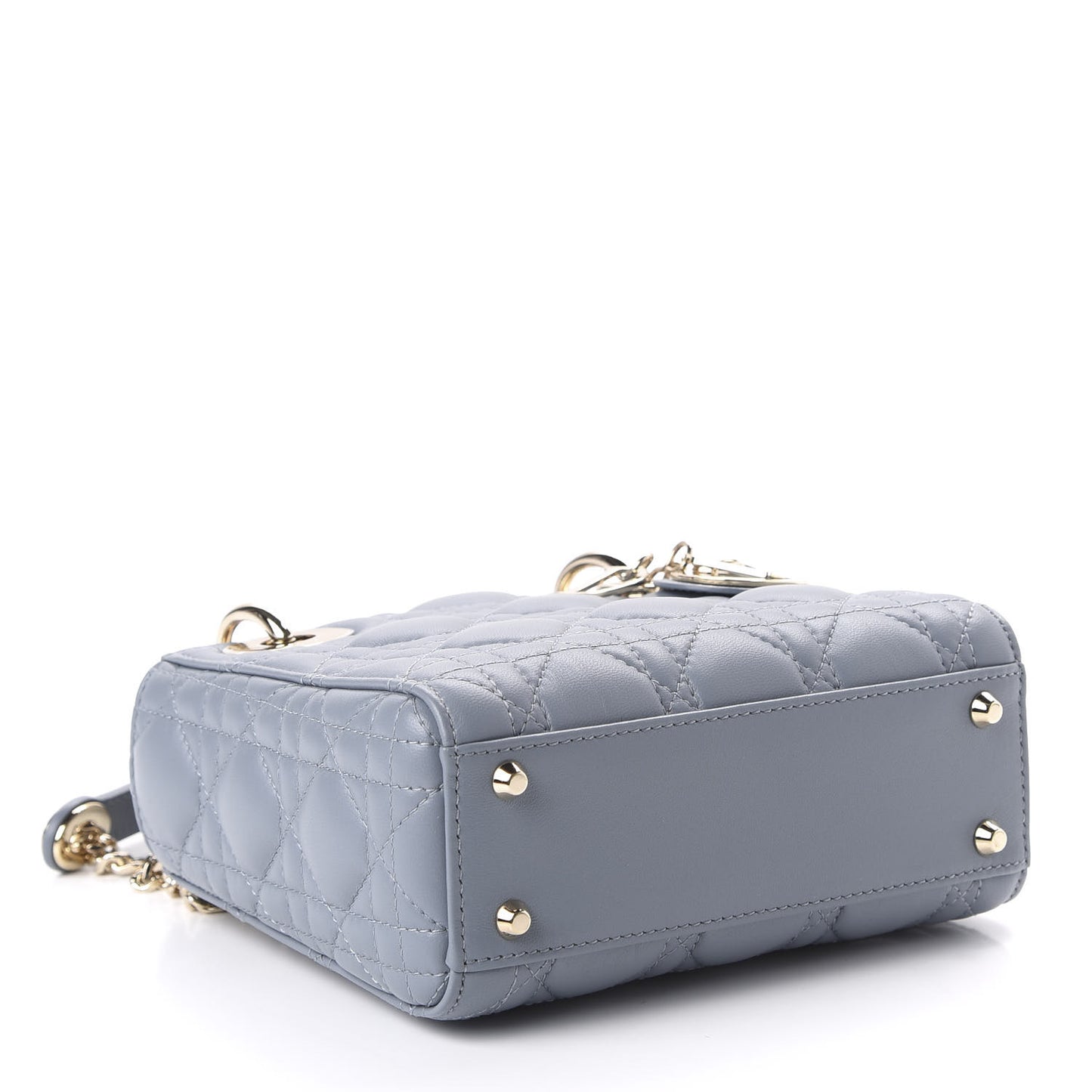 Lambskin Cannage Mini Lady Dior Cloud Blue