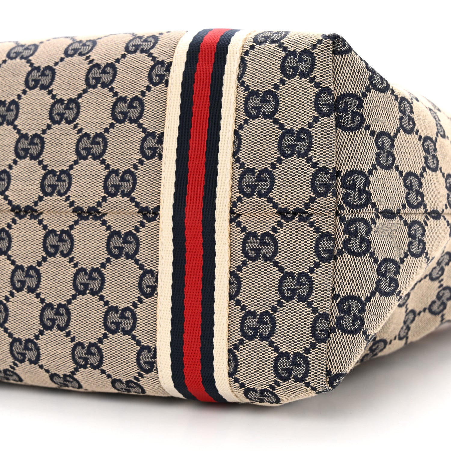 Gucci Monogram Medium Jolicoeur Tote Navy Red 10 of 12