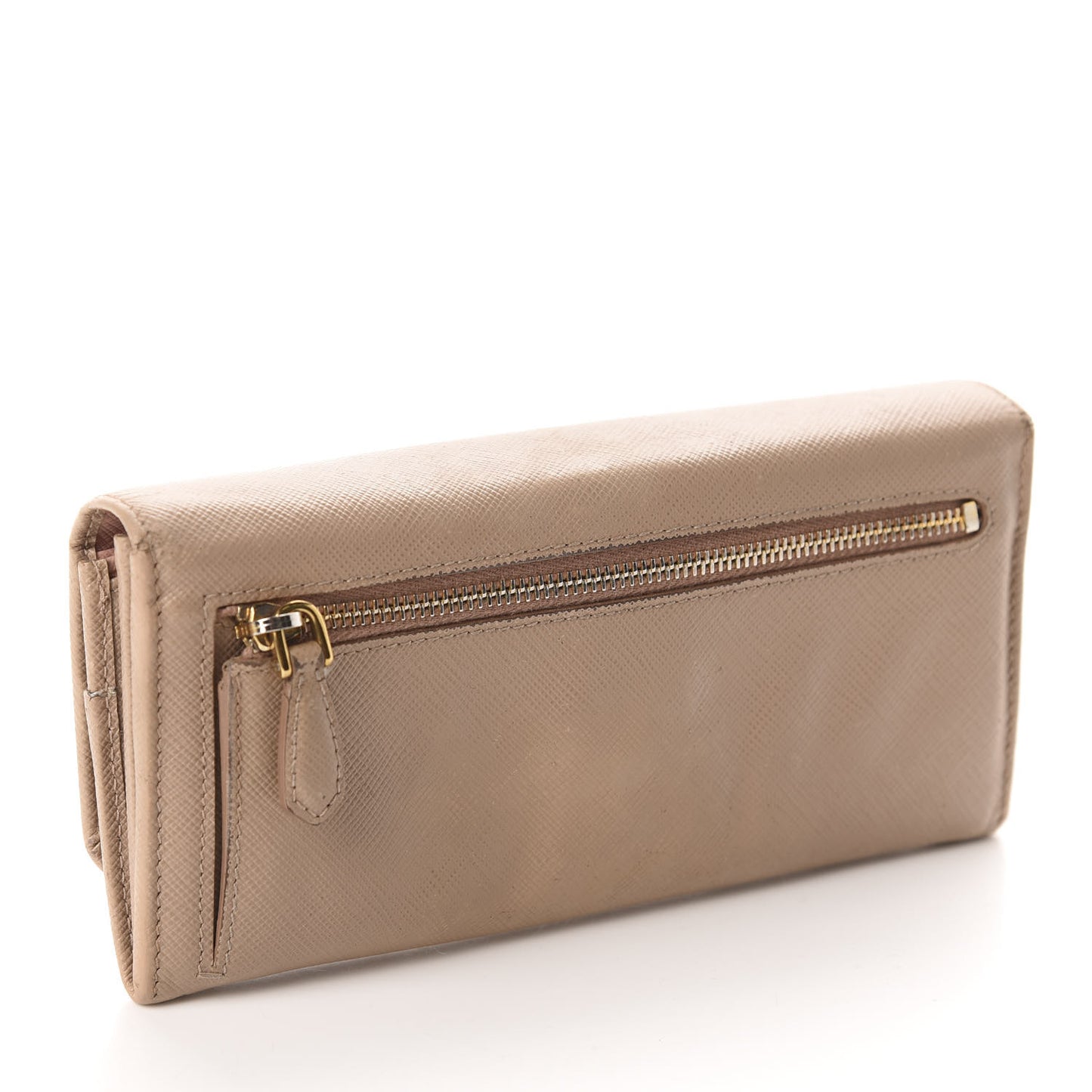 Saffiano Metal Continental Flap Wallet Cammeo