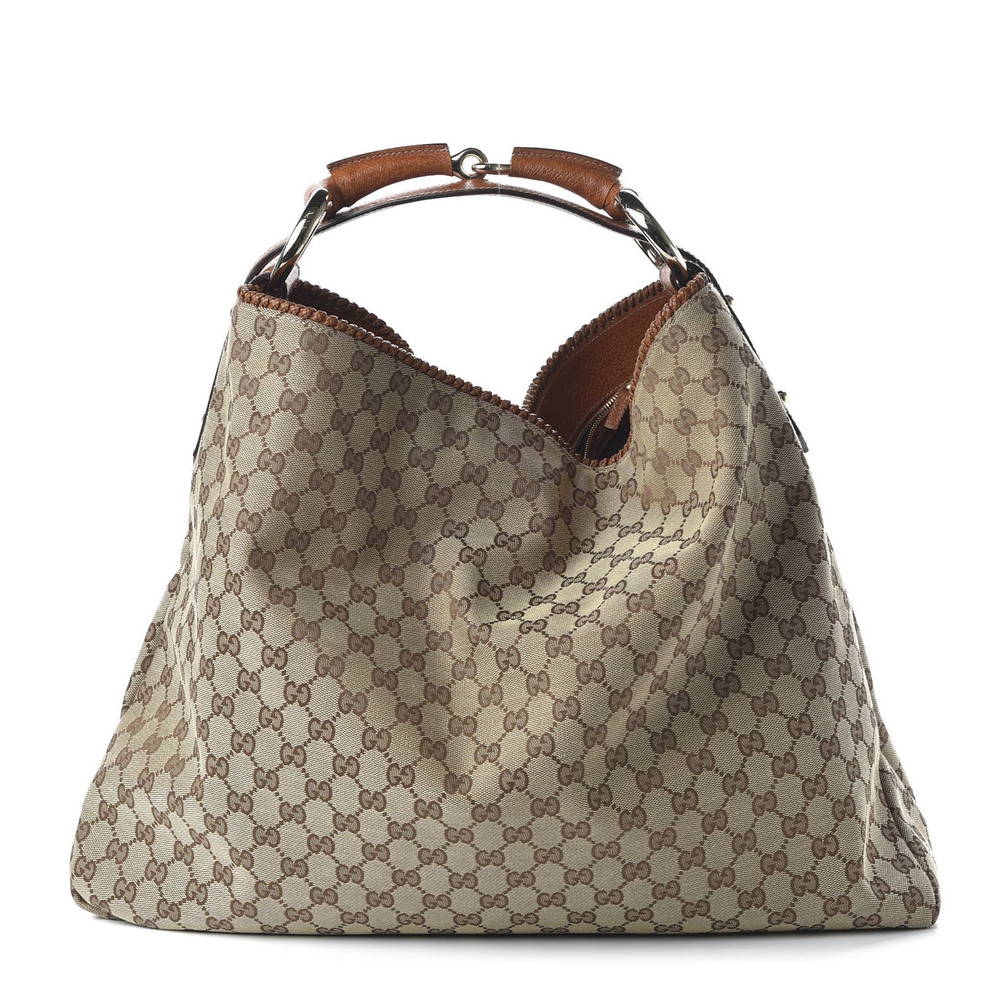 Monogram Large Horsebit Chain Hobo Brown