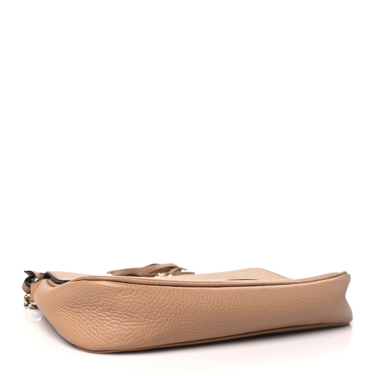 Pebbled Calfskin Medium Soho Flap Crossbody Camelia