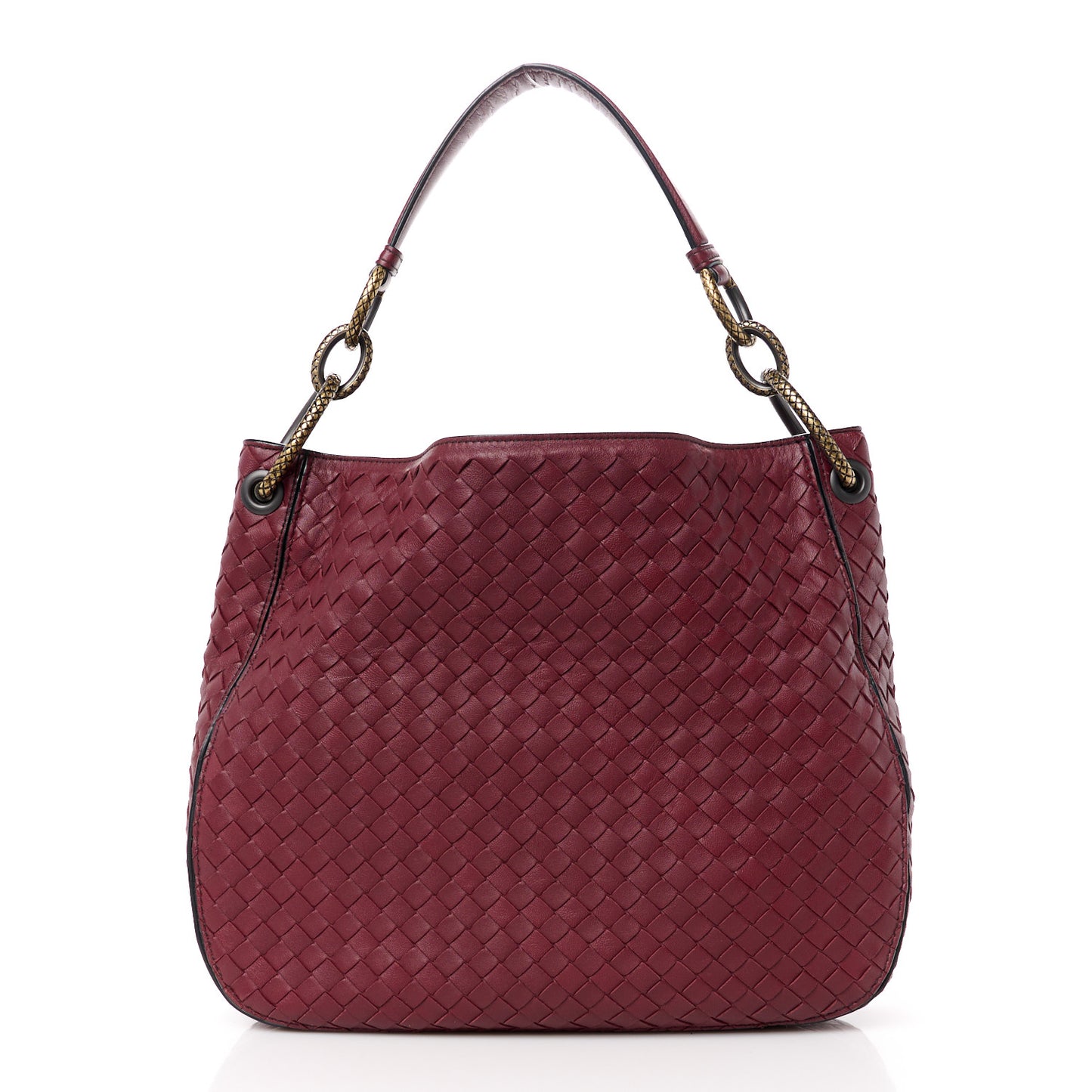 Nappa Intrecciato Medium Loop Dark Red