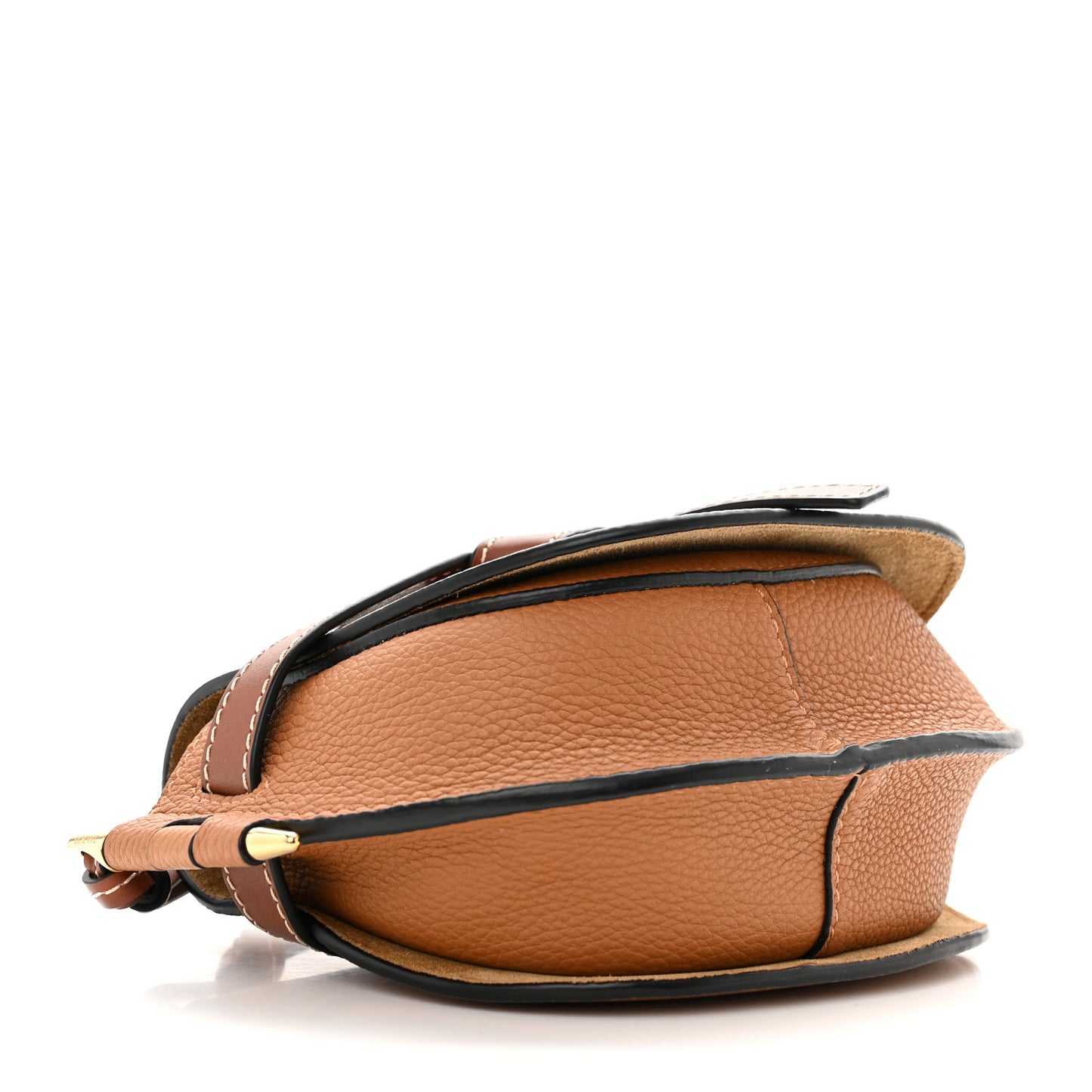 Grained Calfskin Mini Gate Crossbody Bag Caramel Pecan