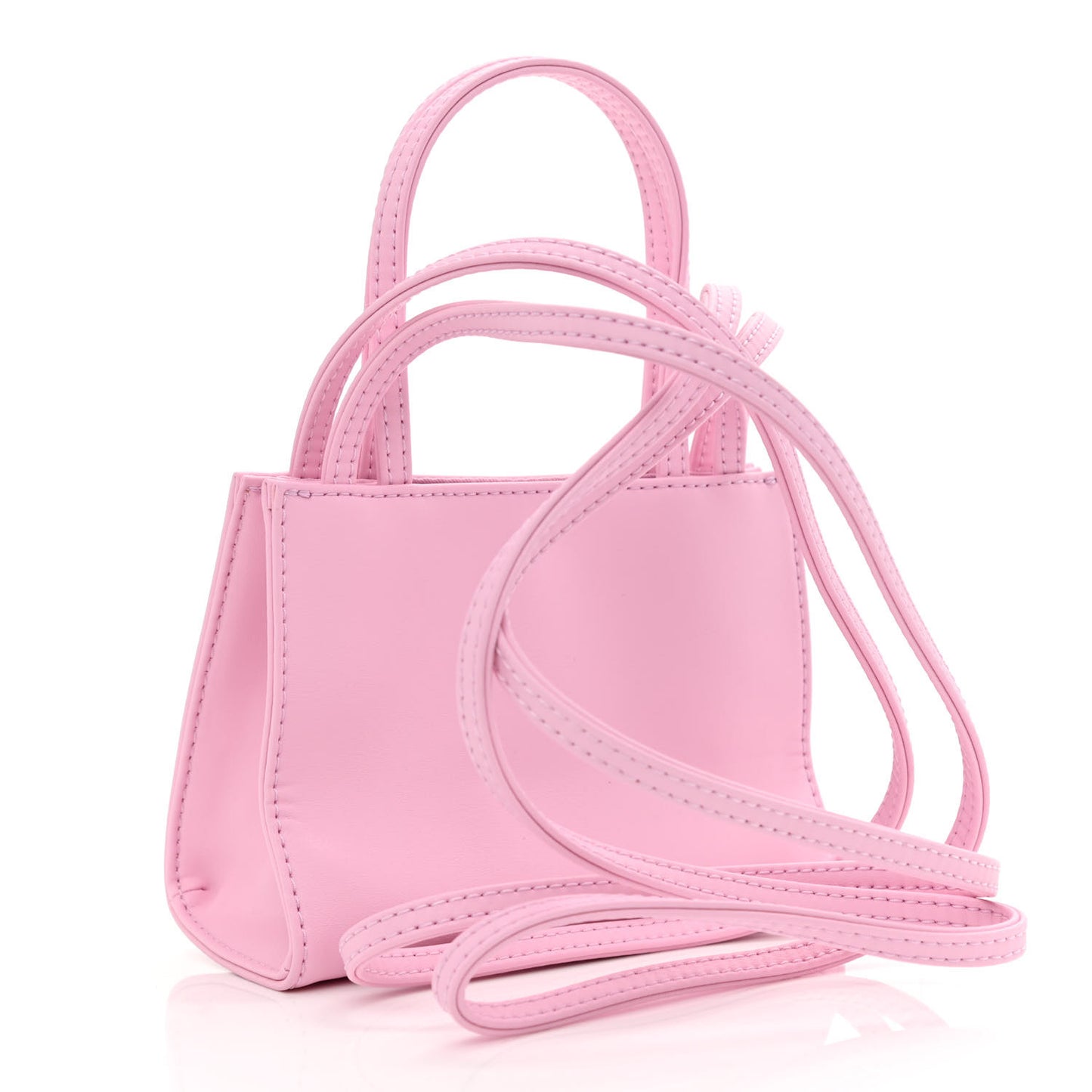Vegan Leather Small Shopping Bag Bubblegum