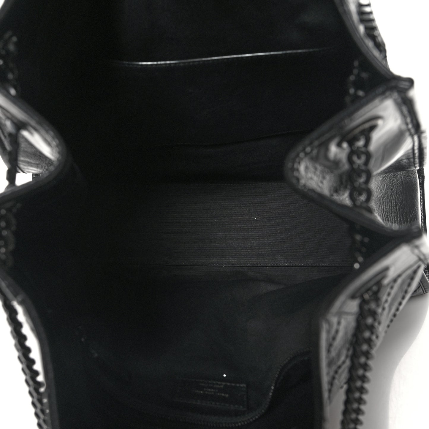 Crinkled Calfskin Matelasse Monogram Large Niki Shopper Tote Black