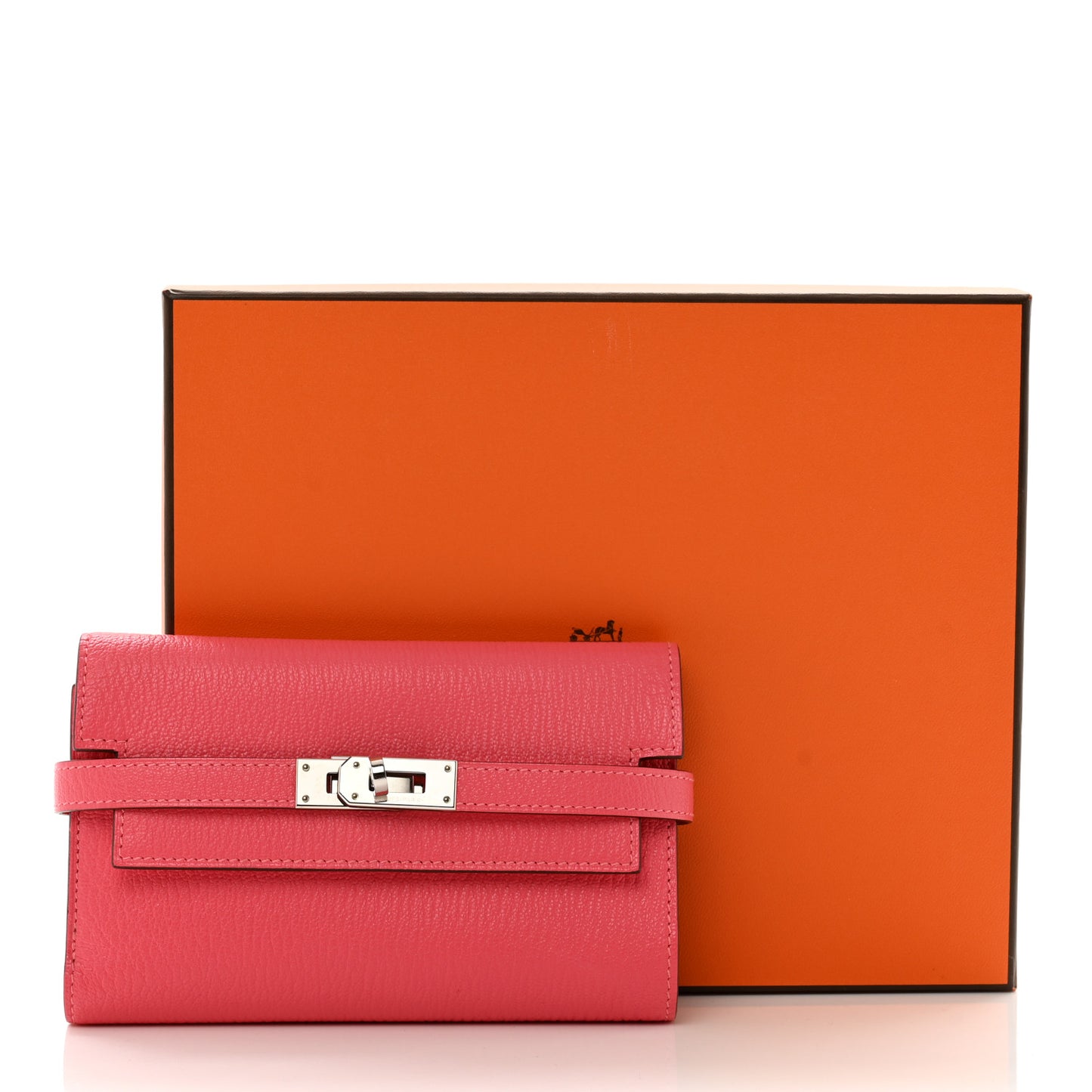 Chevre Mysore Kelly Medium Wallet Rose Lipstick