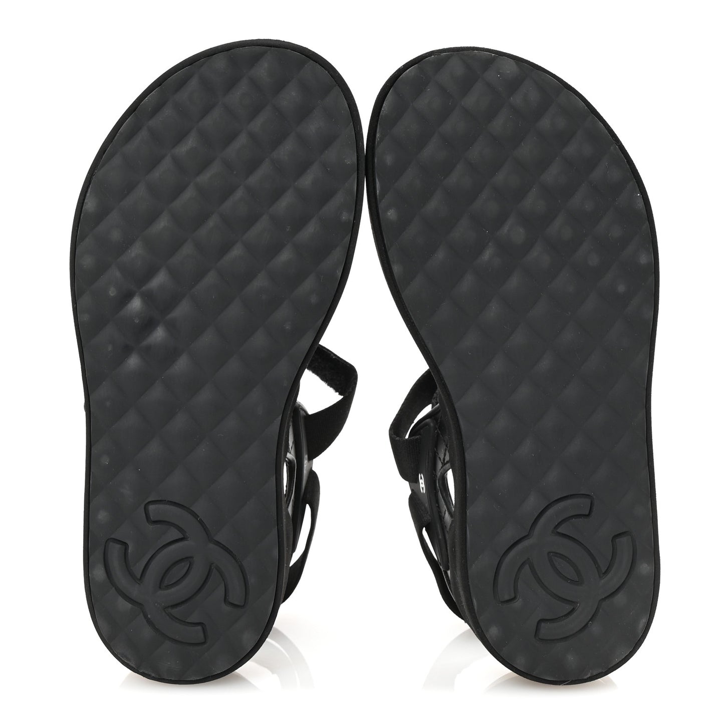 Nylon Lambskin Calfskin Velcro Dad Sandals 36 Black White
