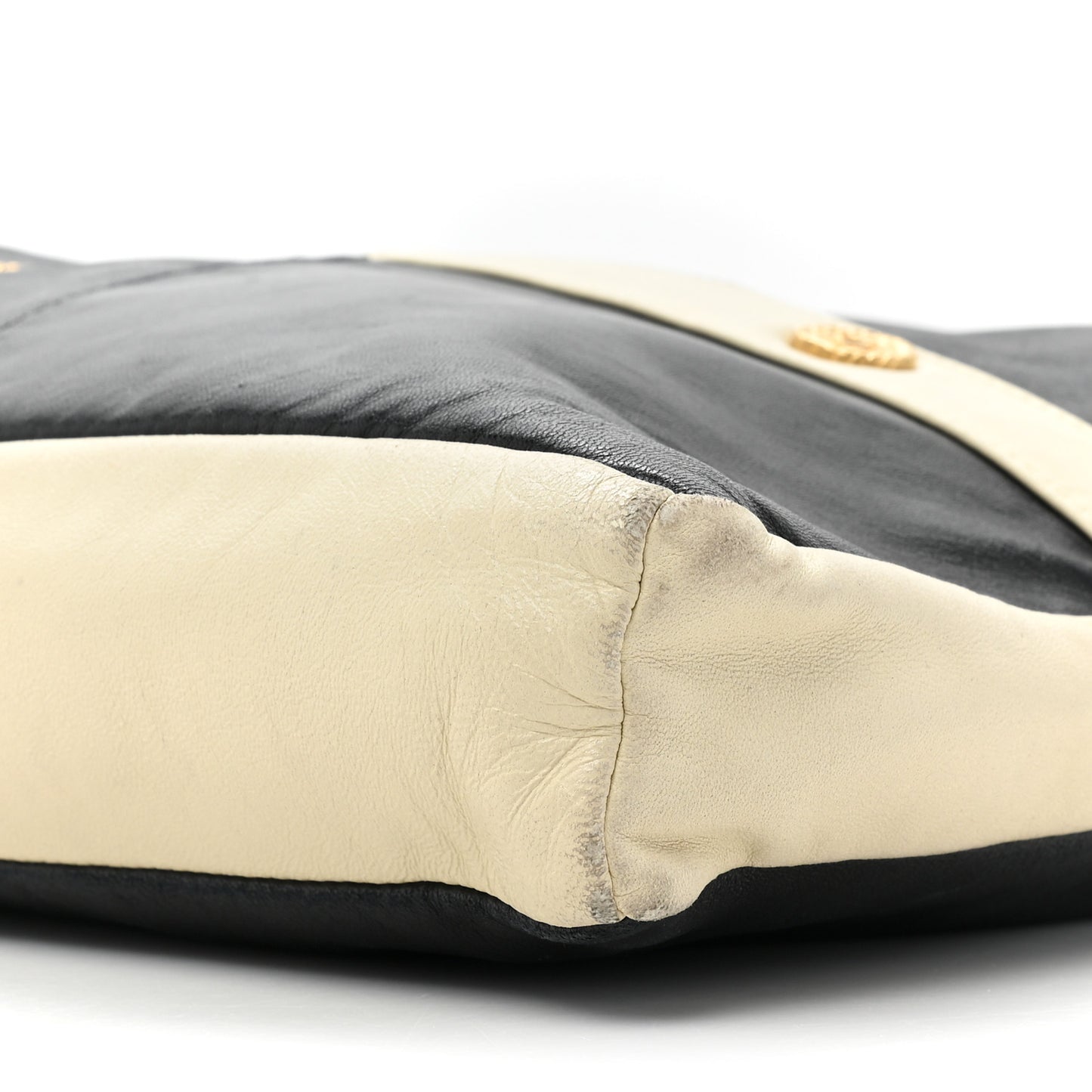 Lambskin Large Girl Bag Black Beige