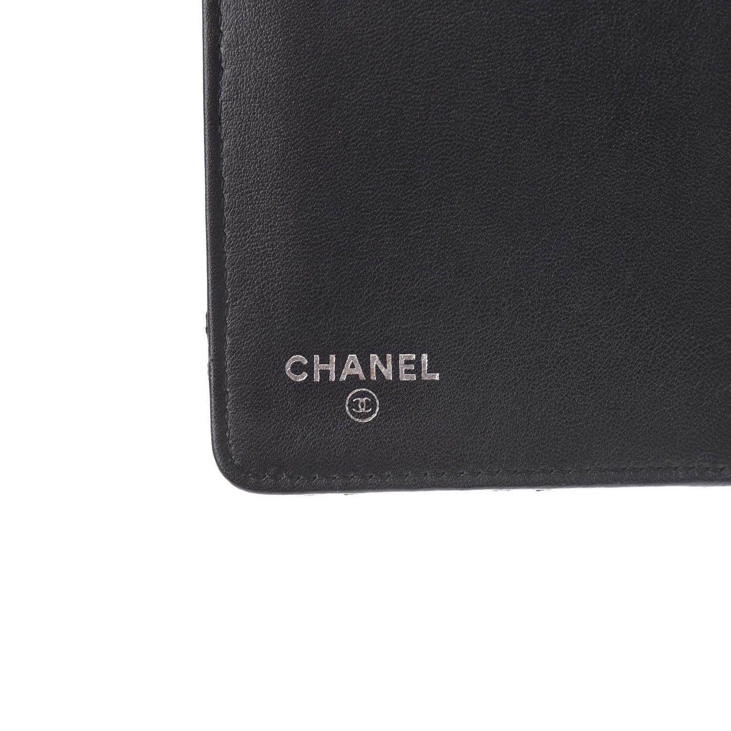 Calfskin Diamond Stitched Wallet Black