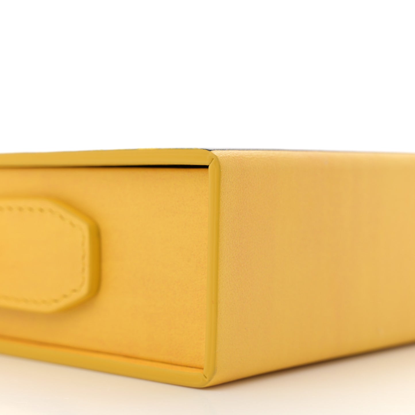 Vitello Fluffy Logo Horizontal Box Crossbody Bag Yellow Box Black