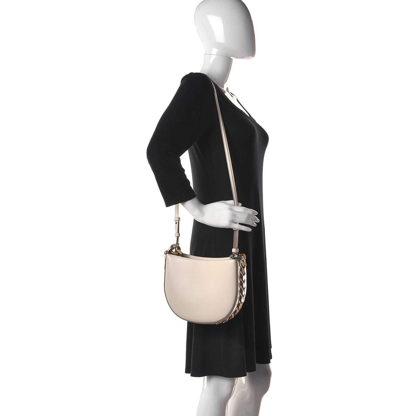 Eco Alter Nappa Medium Frayme Shoulder Bag Pure White