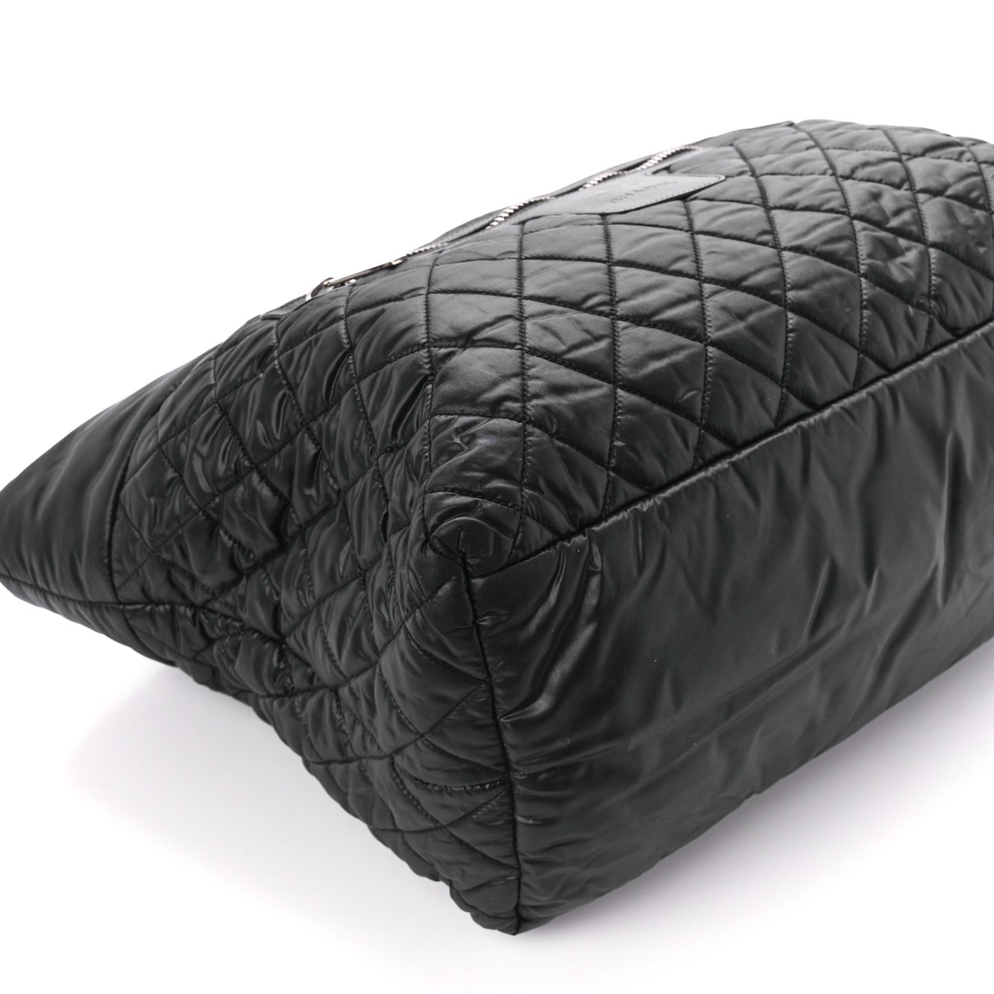 Nylon Quilted Large Coco Cocoon Tote Black