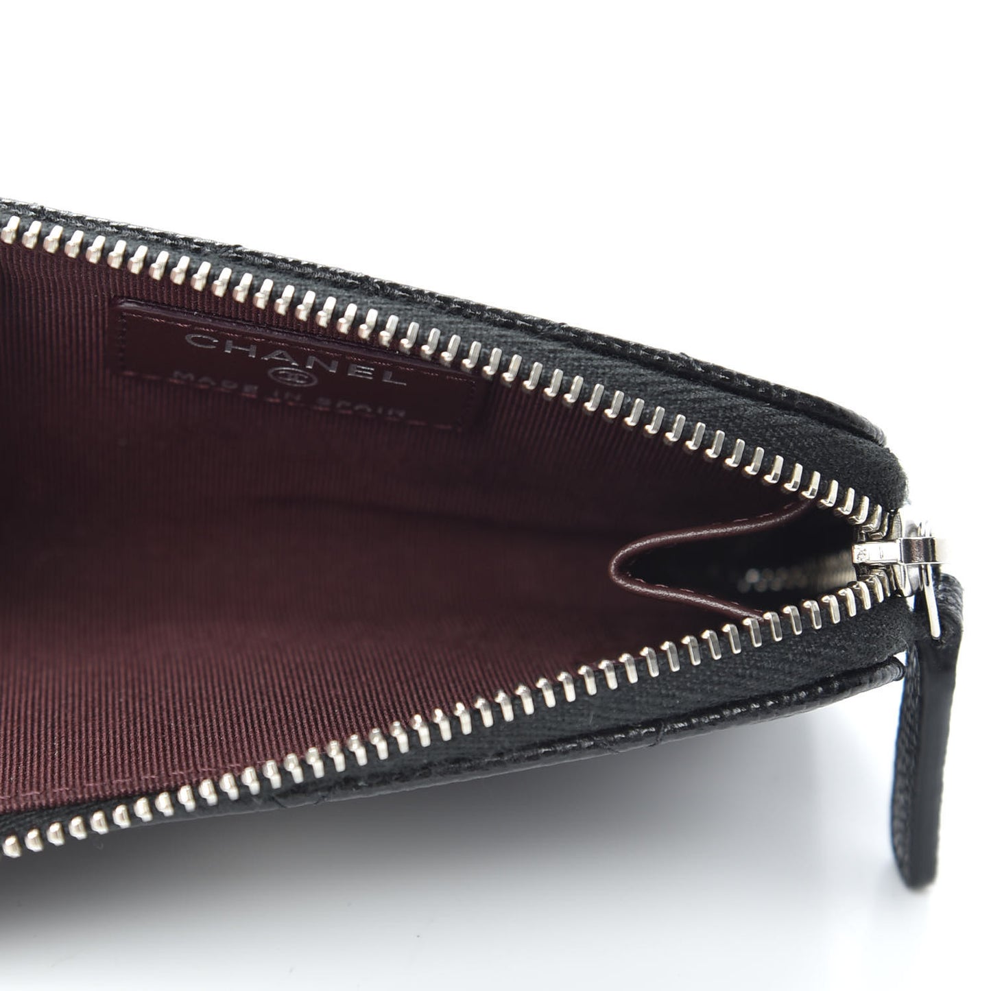 Caviar Quilted Zipped Key Holder Case Black