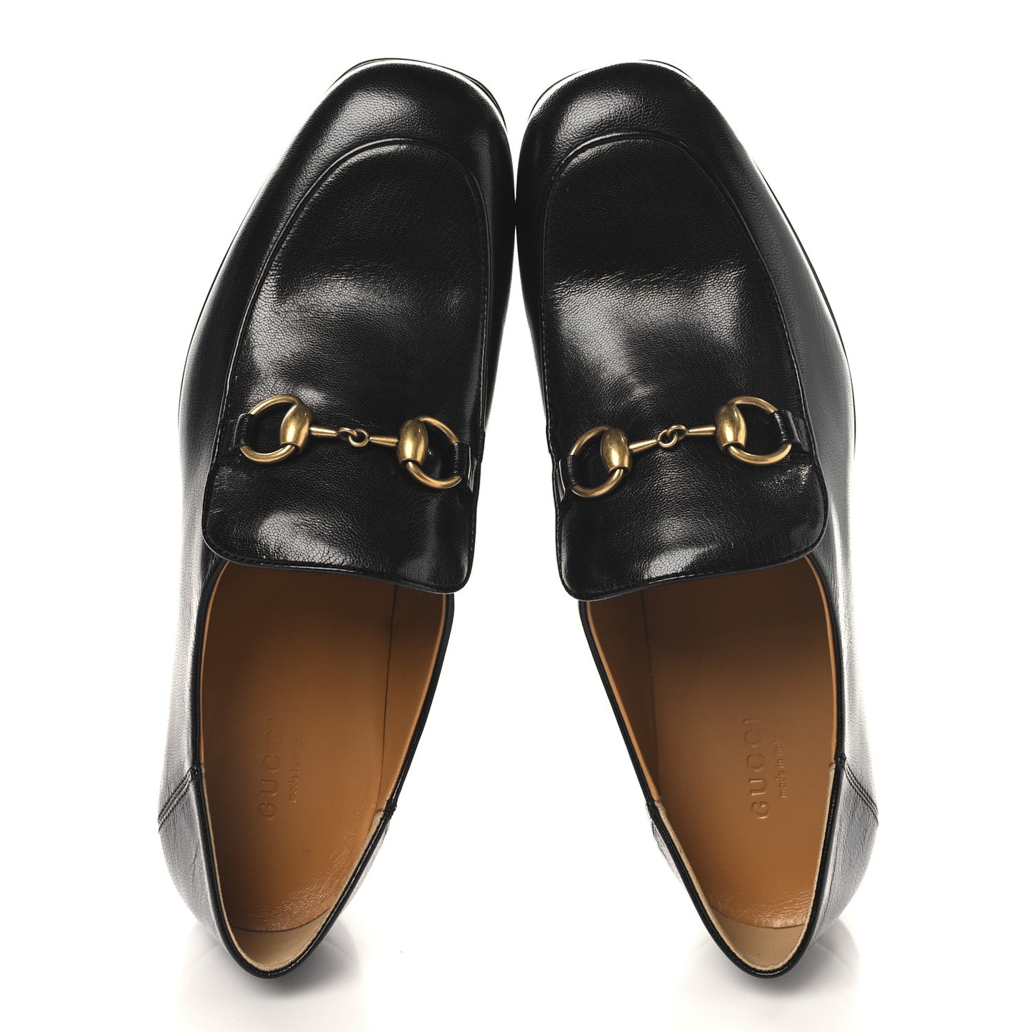 Goatskin Womens Horsebit Mid-Heel Loafers 38 Black
