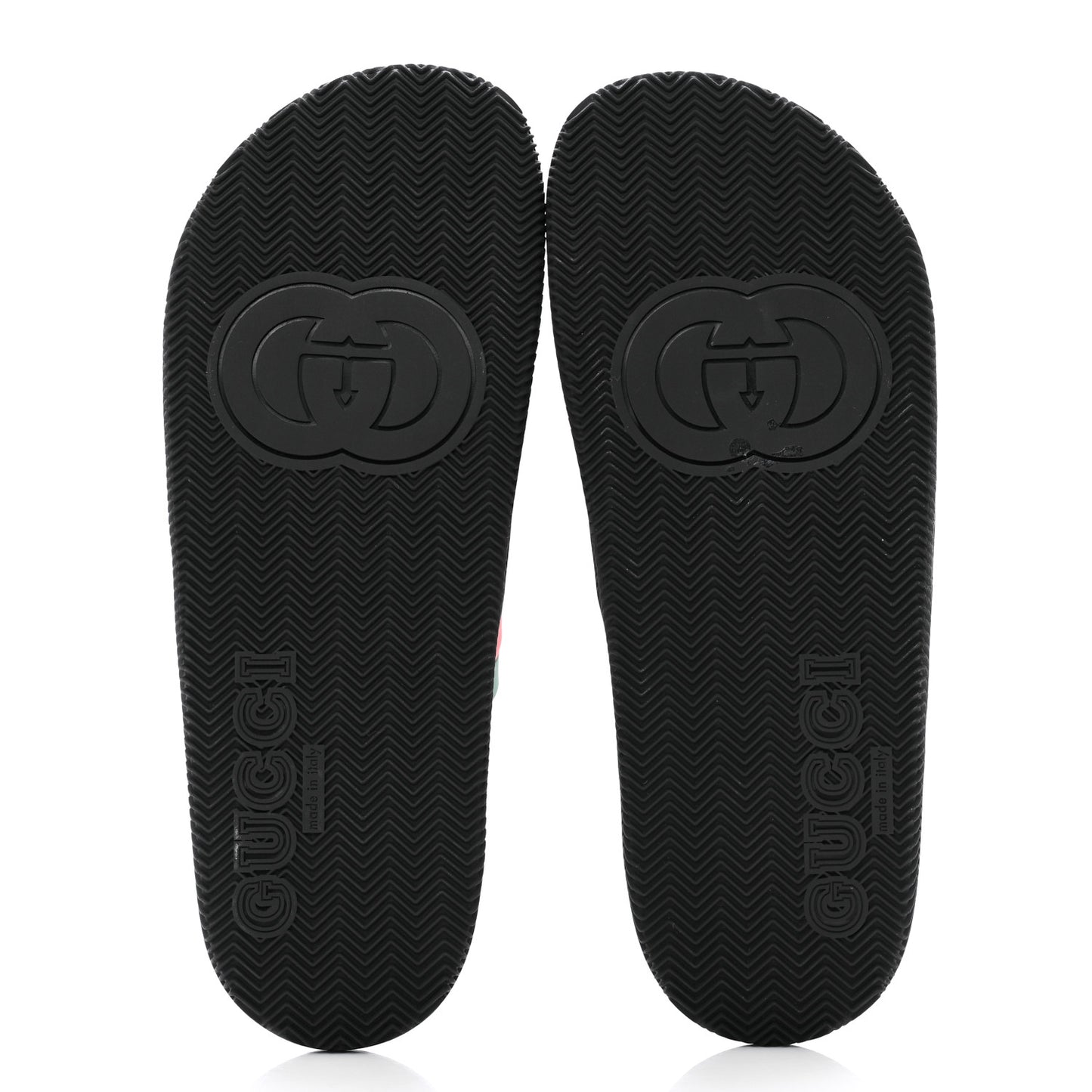 Rubber Web Mens Slide Sandals 10 Green Red