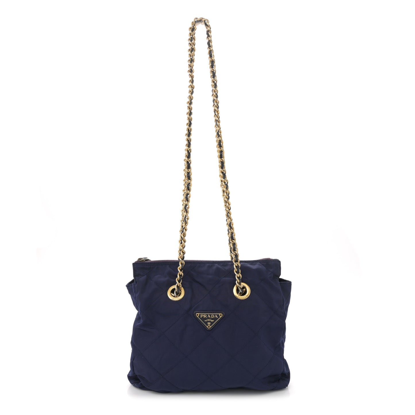 Nylon Tessuto Quilted Shoulder Bag Blue