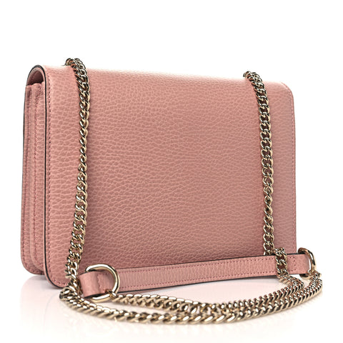 Dollar Calfskin Small Interlocking G Shoulder Bag Soft Pink