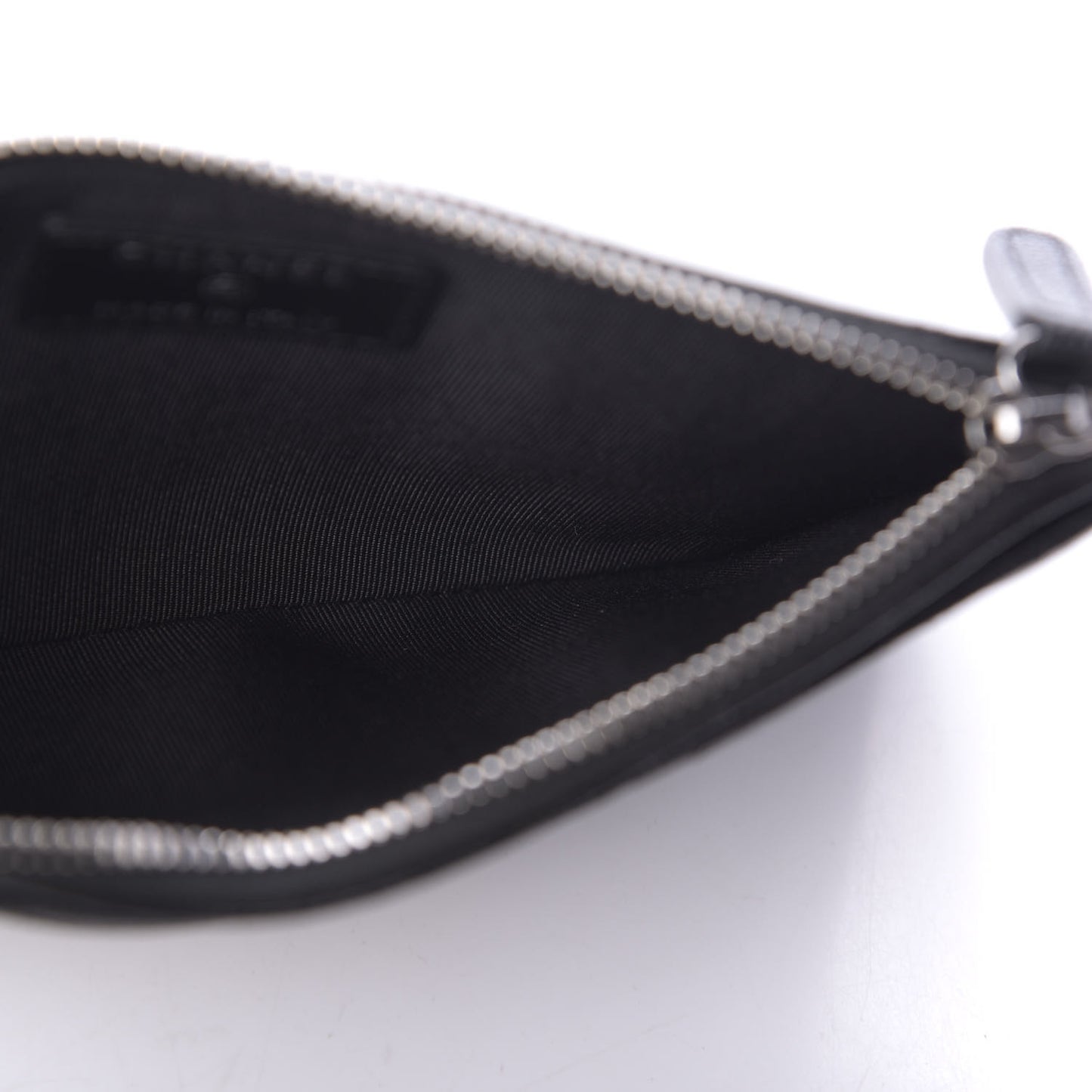 Iridescent Caviar Quilted Classic Zip Pouch Black