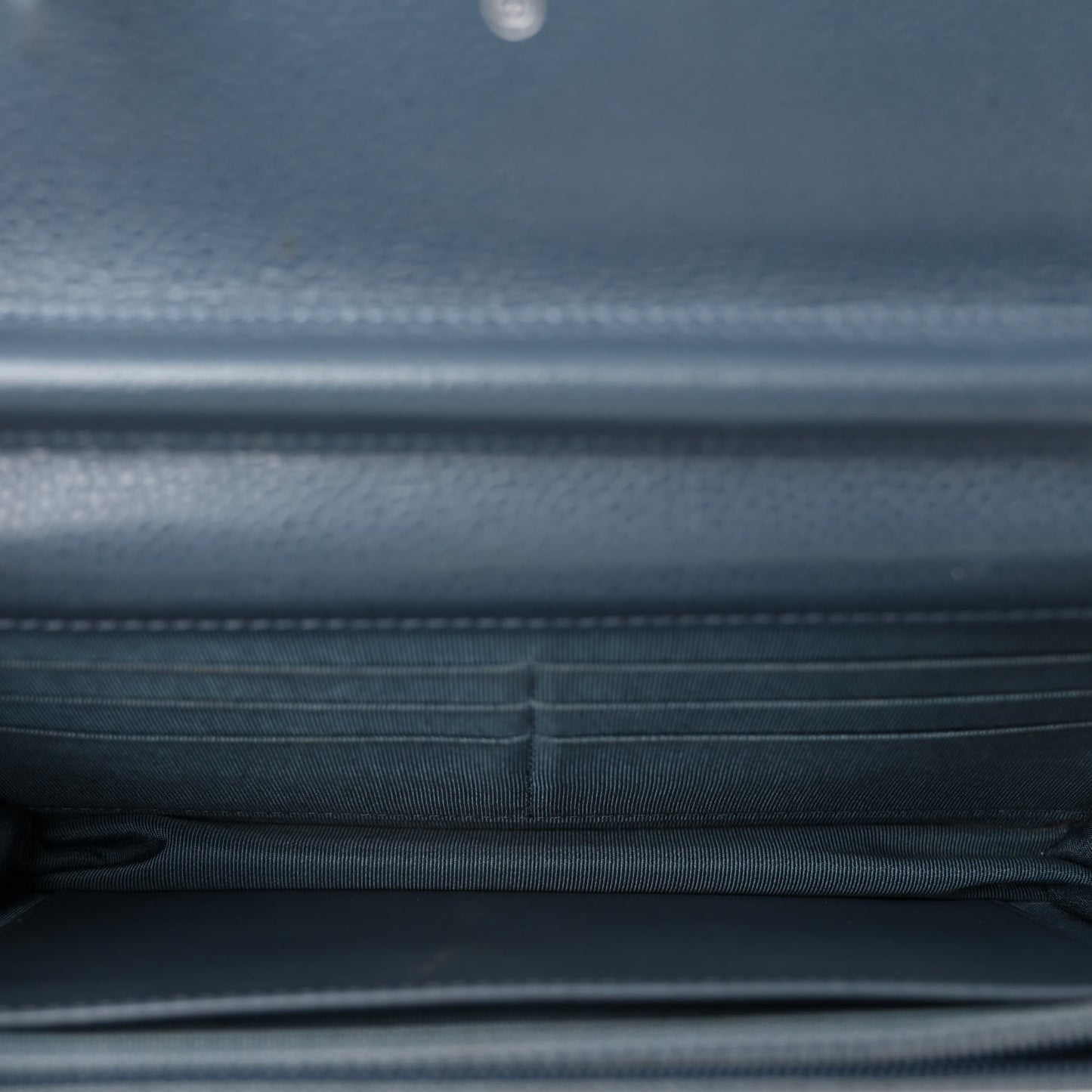 Caviar Quilted Wallet on Chain WOC Blue