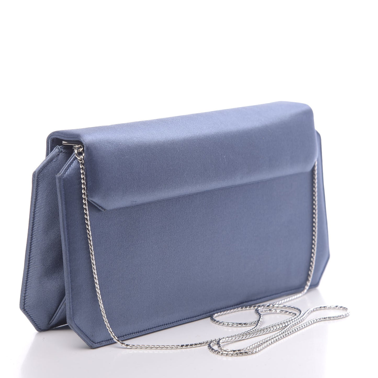 Crystal Satin Clutch Blue