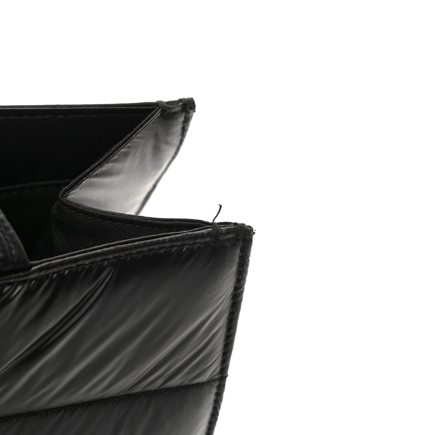 Nylon Medium Puff Shopping Bag Black