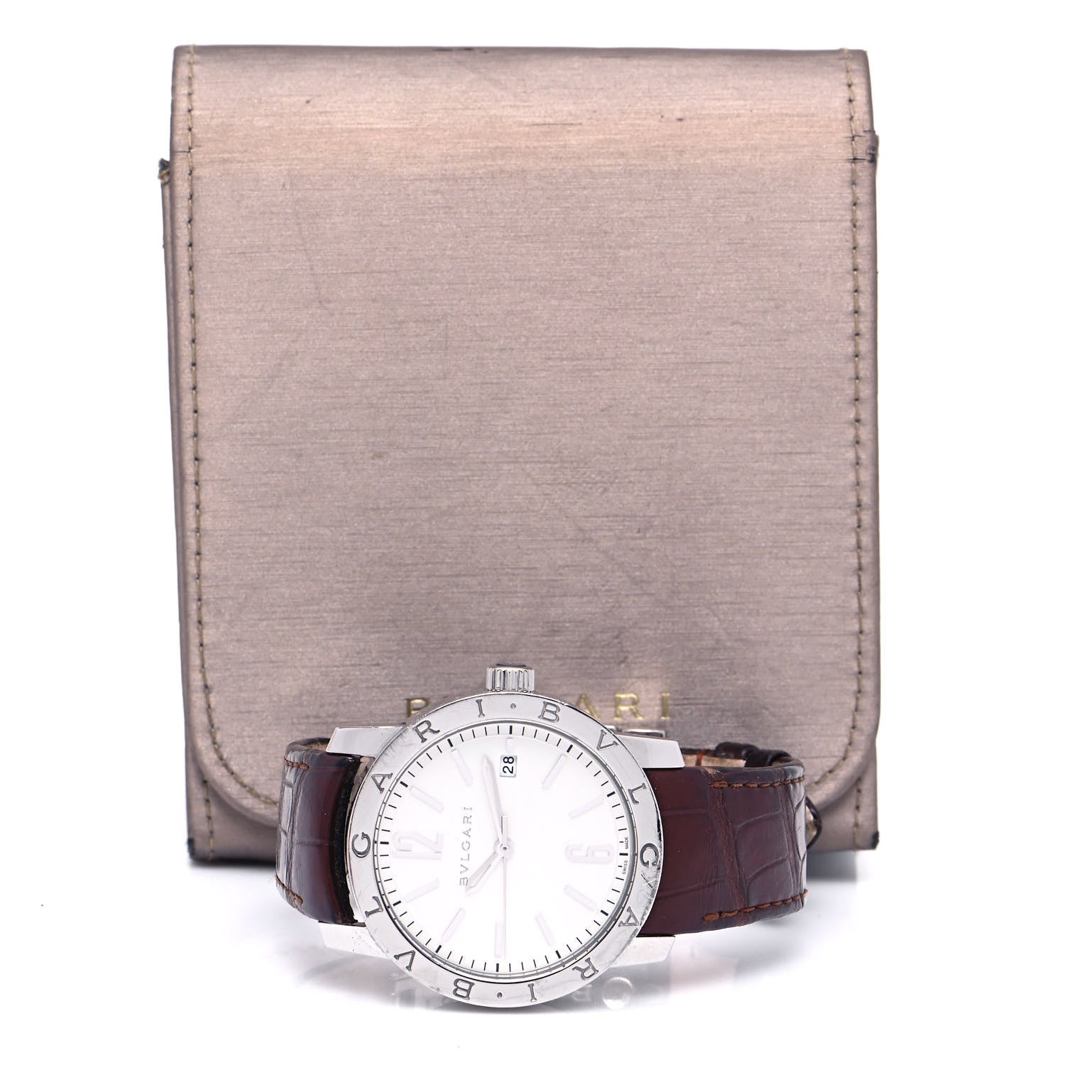 Bulgari Stainless Steel Alligator 39mm Solotempo Automatic Watch 5 of 5