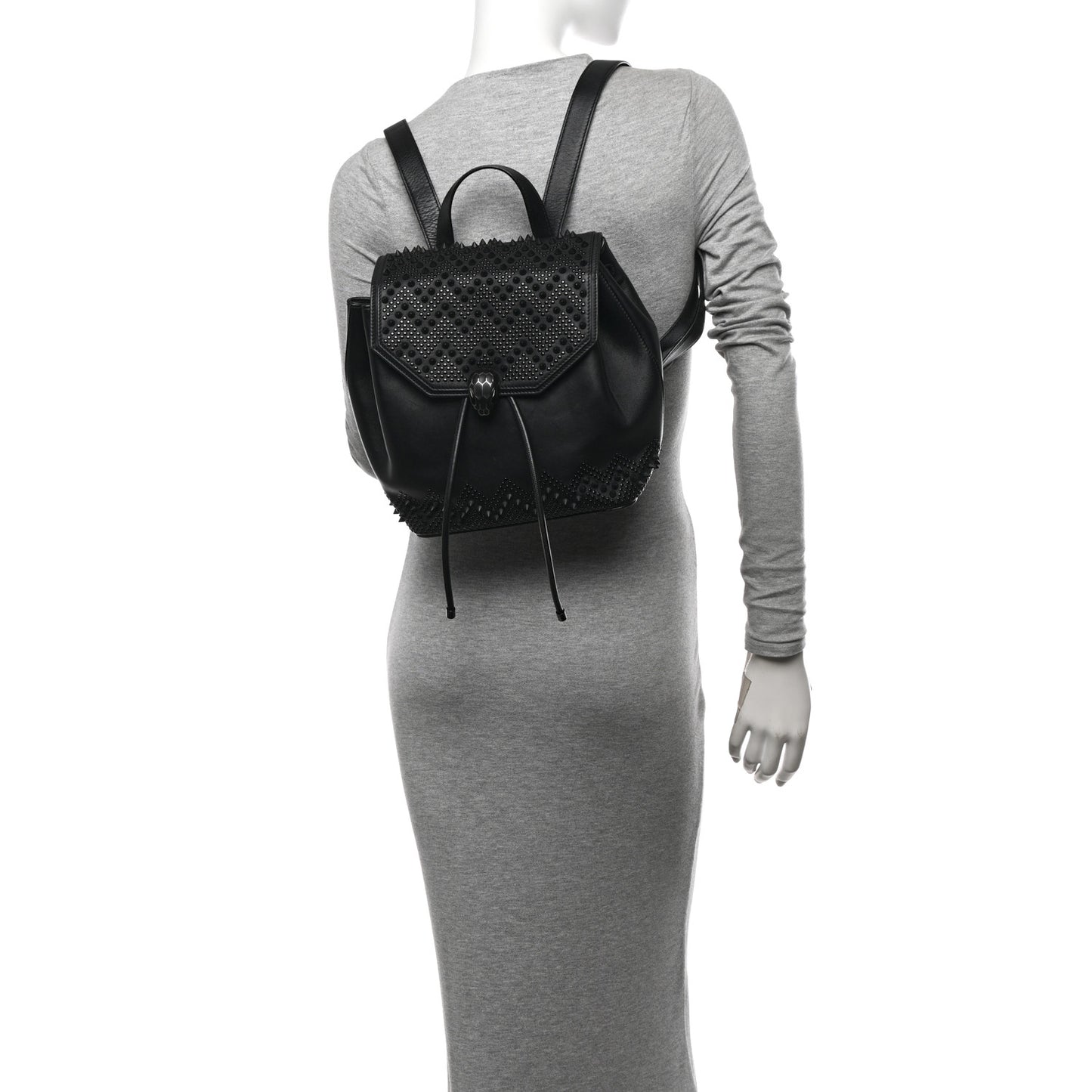 X NICHOLAS KIRKWOOD Calfskin Studded Serpenti Forever Backpack Black
