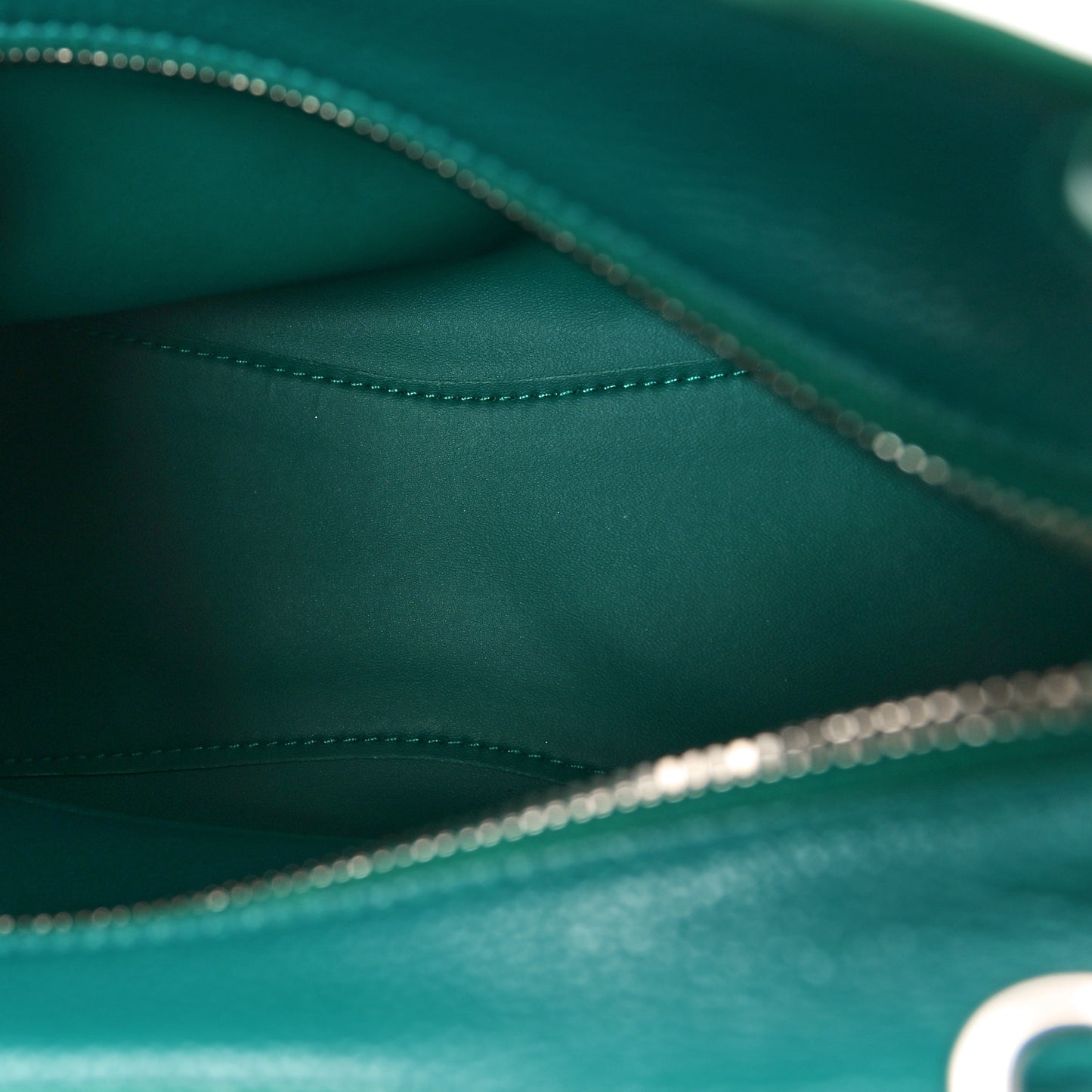 Grained Calfskin Neo Classic Silver Hardware Mini City Jade