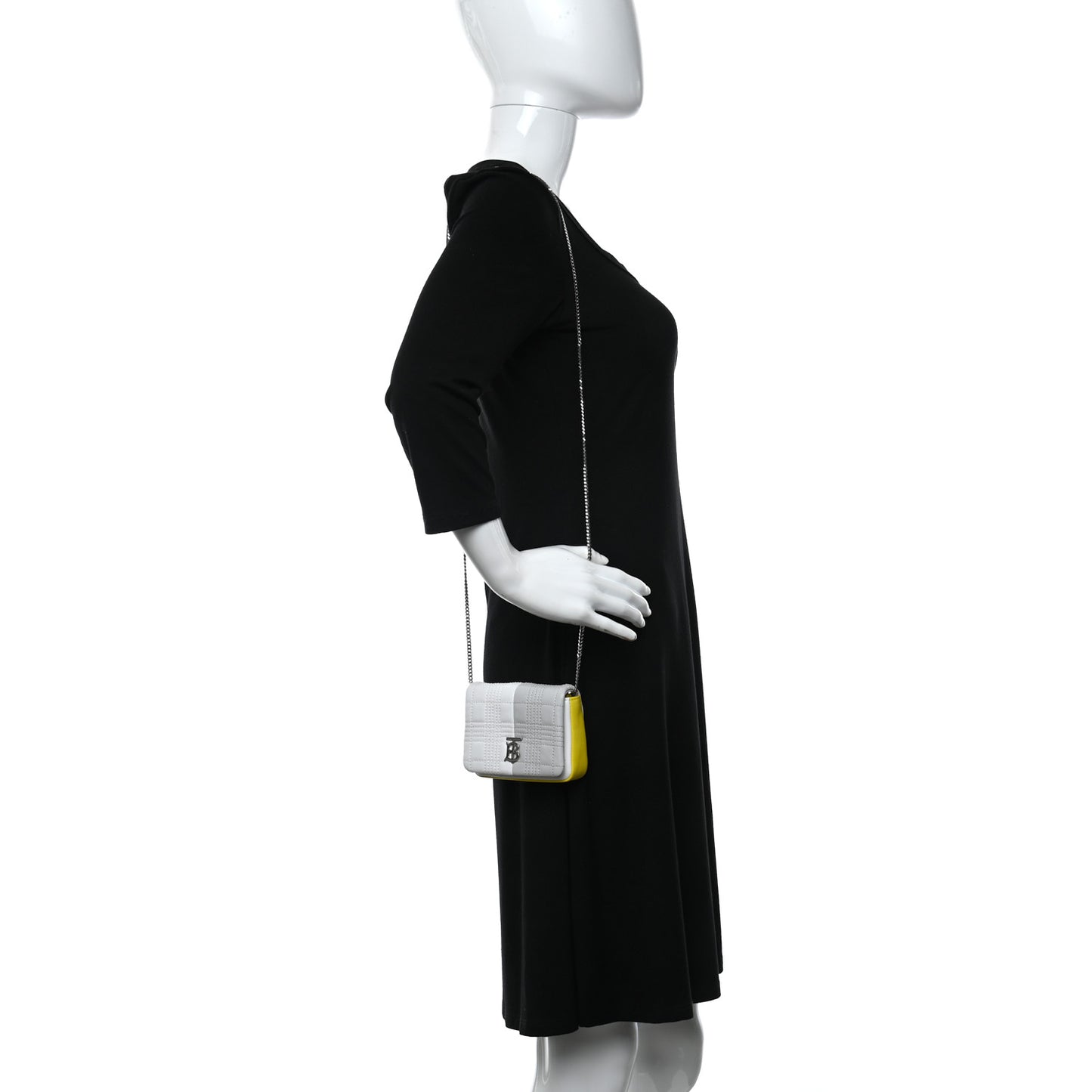 Lambskin Quilted Mini Lola Bag White Grey Yellow