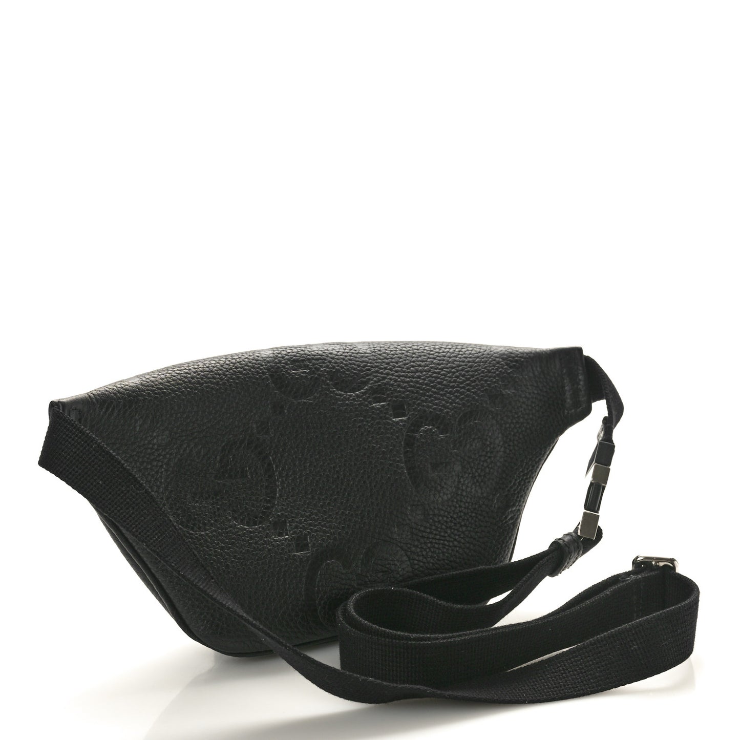 Piuma Calfskin Jumbo GG Embossed Small Belt Bag Black