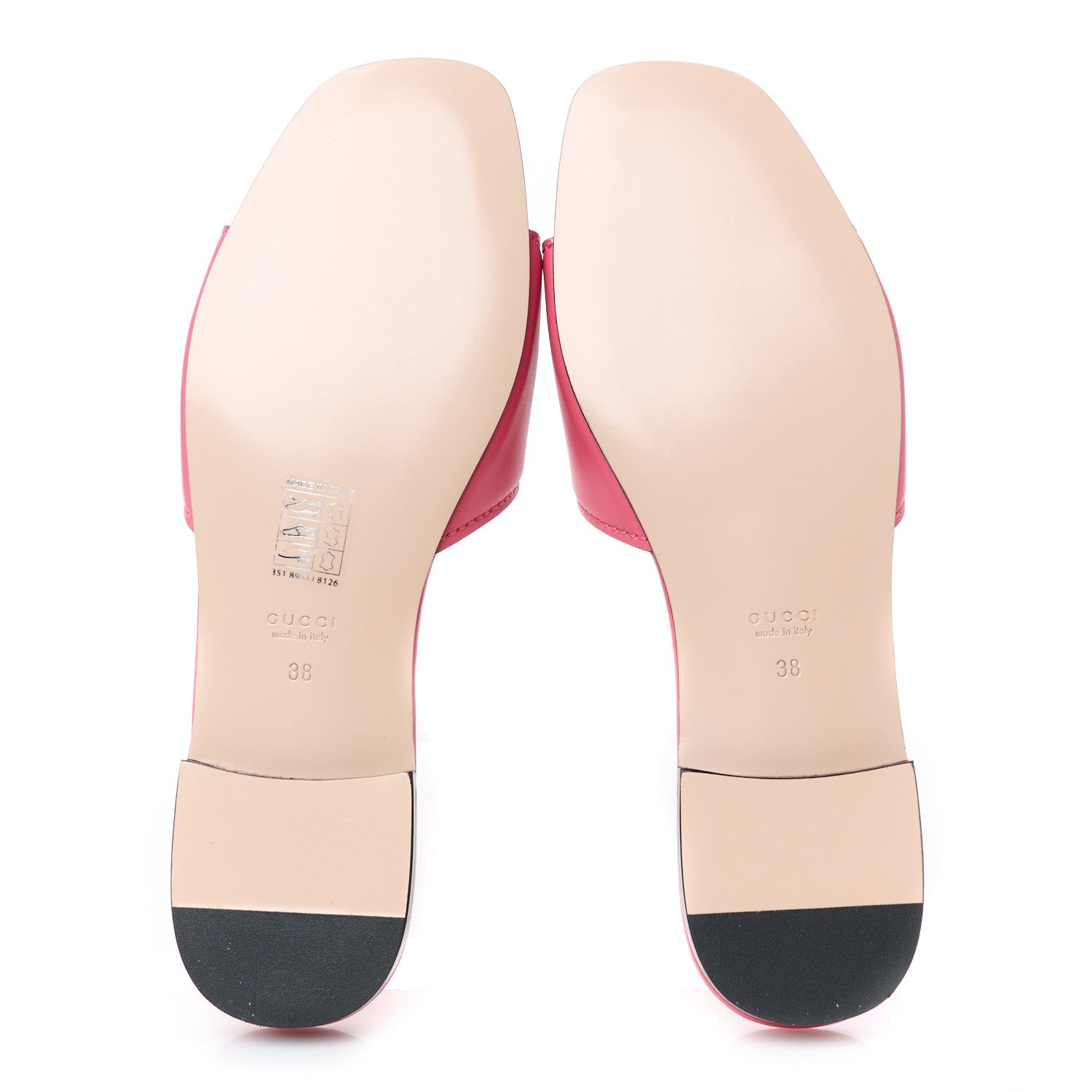 Gucci Cosmos Softy Calfskin Interlocking G Cut Out Slide Sandals 38 Rhodamine Pink 6 of 9