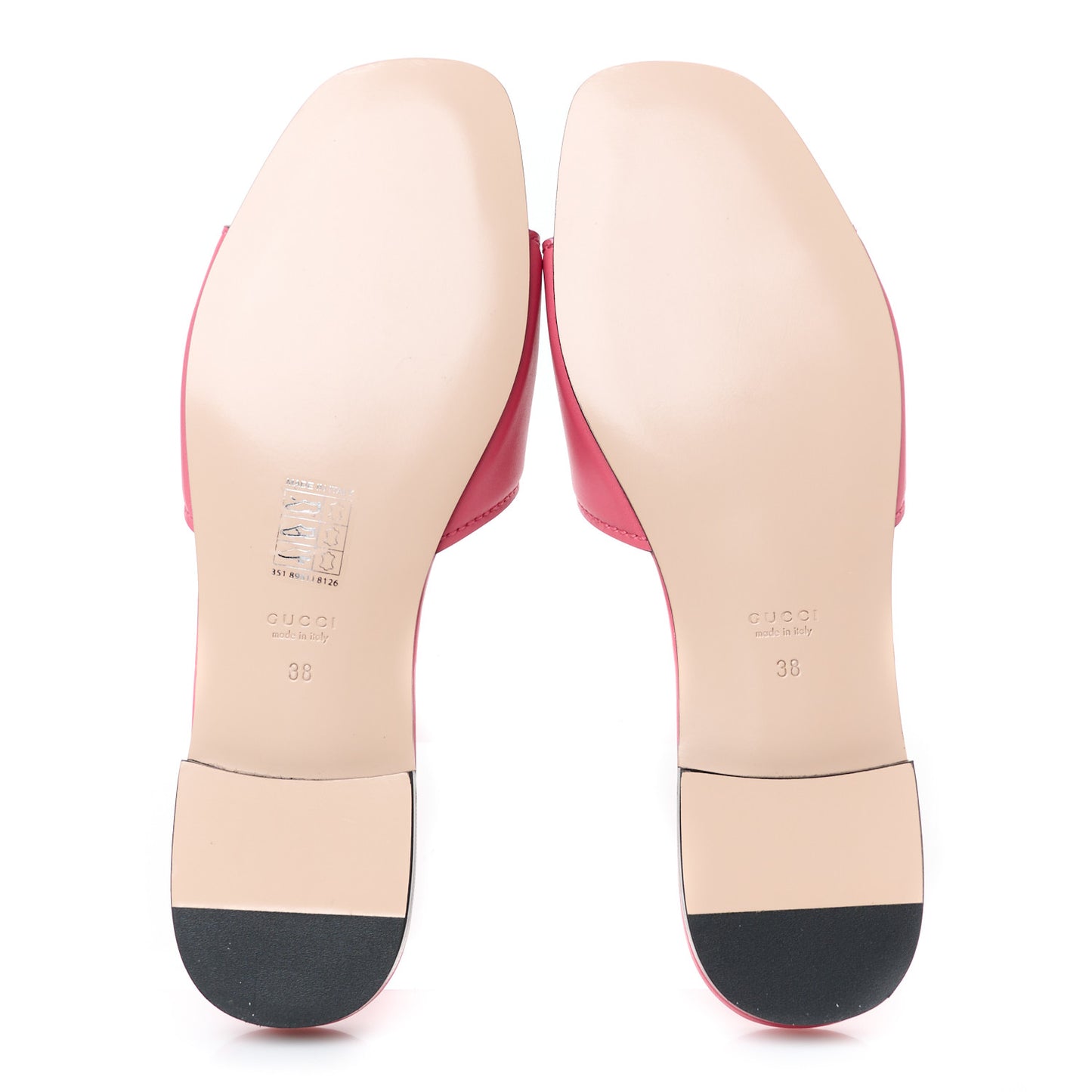 Cosmos Softy Calfskin Interlocking G Cut Out Slide Sandals 38 Rhodamine Pink