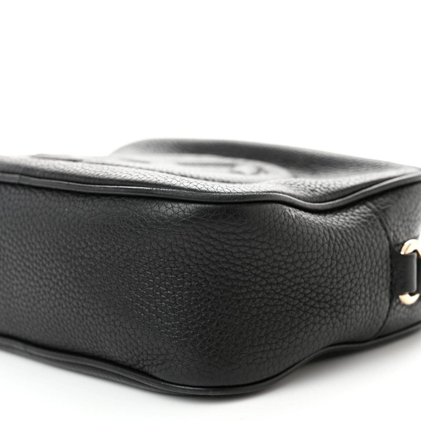 Pebbled Calfskin Small Soho Disco Bag Black