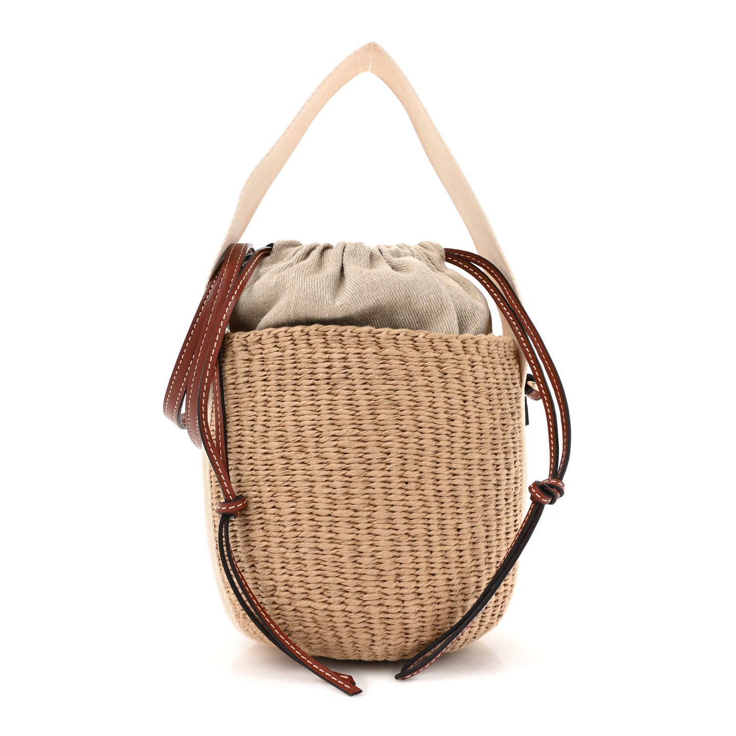 Natural Woven Fiber Small Woody Basket