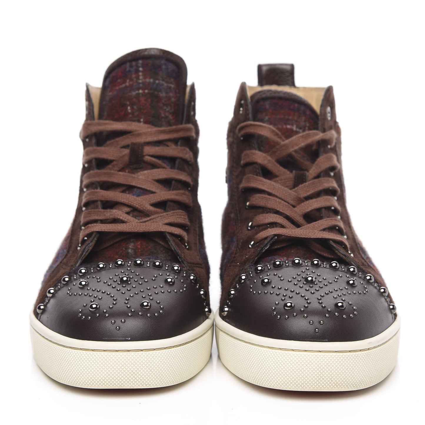 Calfskin Wool Snowflake Veau Velours Mens Lulu Flat Sneakers 45.5 Expresso Merlot