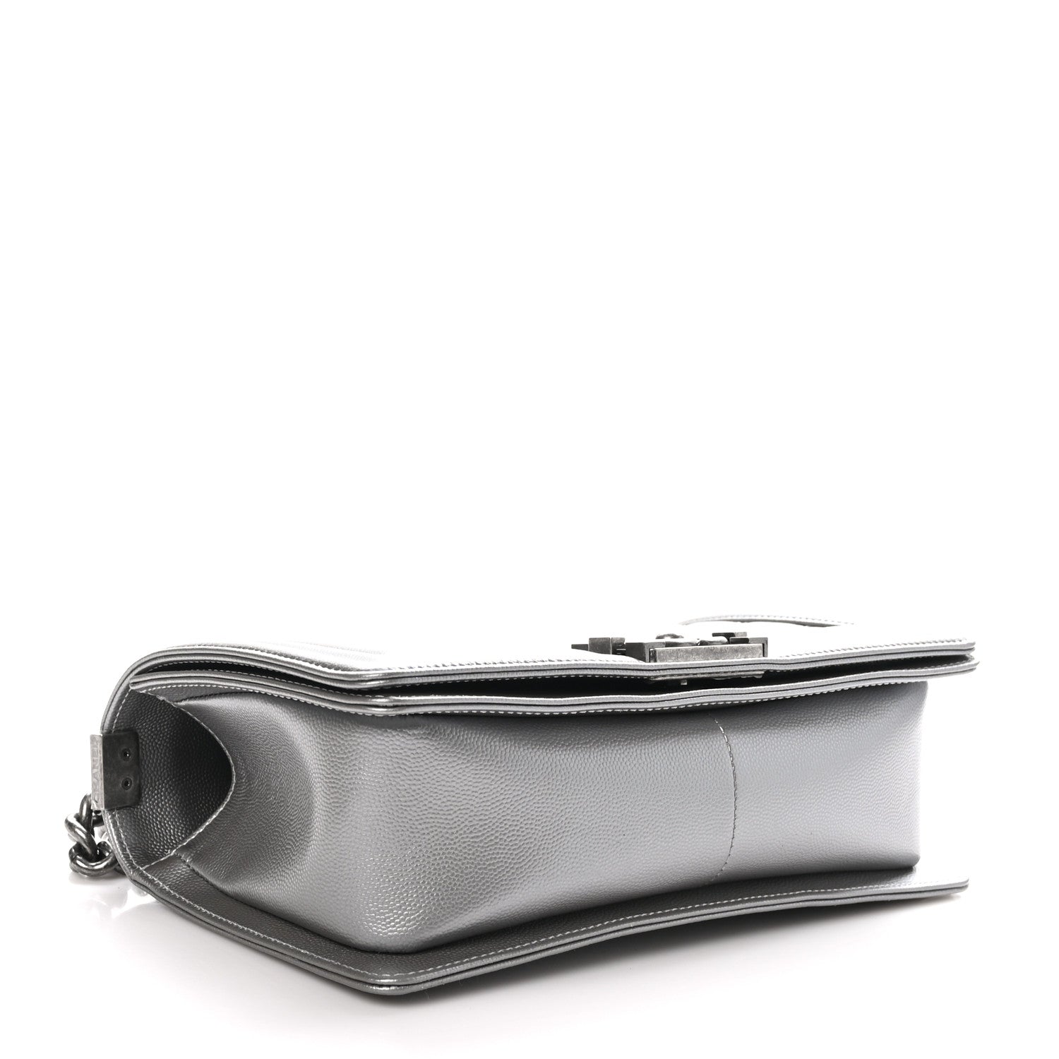 Chanel Metallic Caviar Quilted Medium Boy Flap Silver 4 of 11