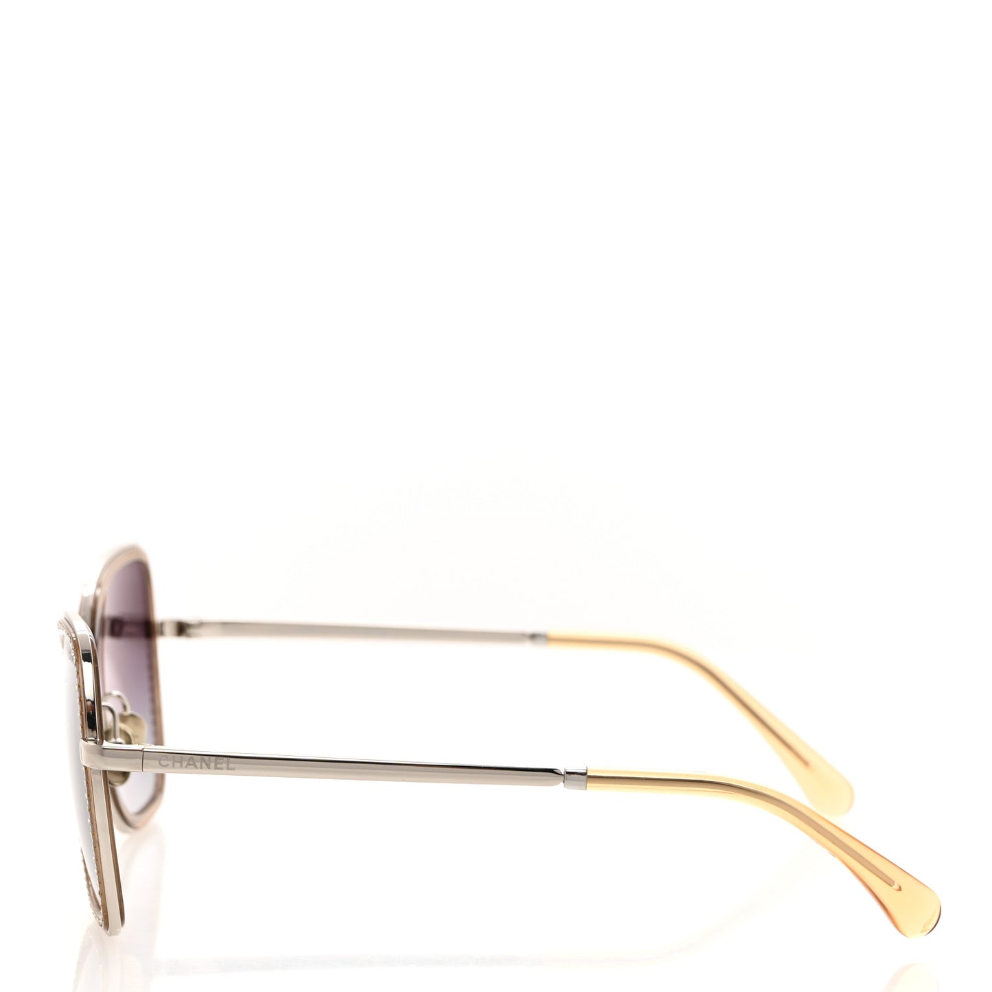 Square Frame Sequin Sunglasses 4277-B Gold Brown