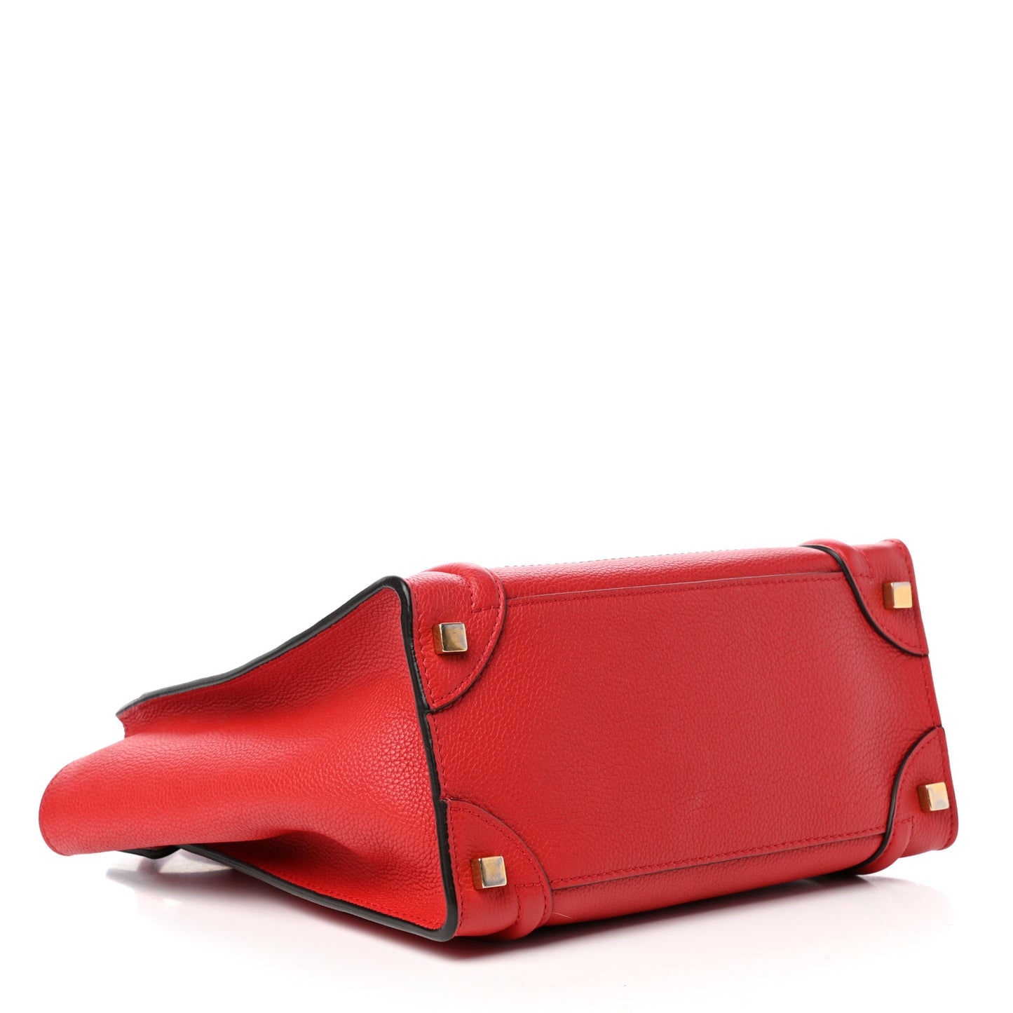 Drummed Calfskin Micro Luggage Red
